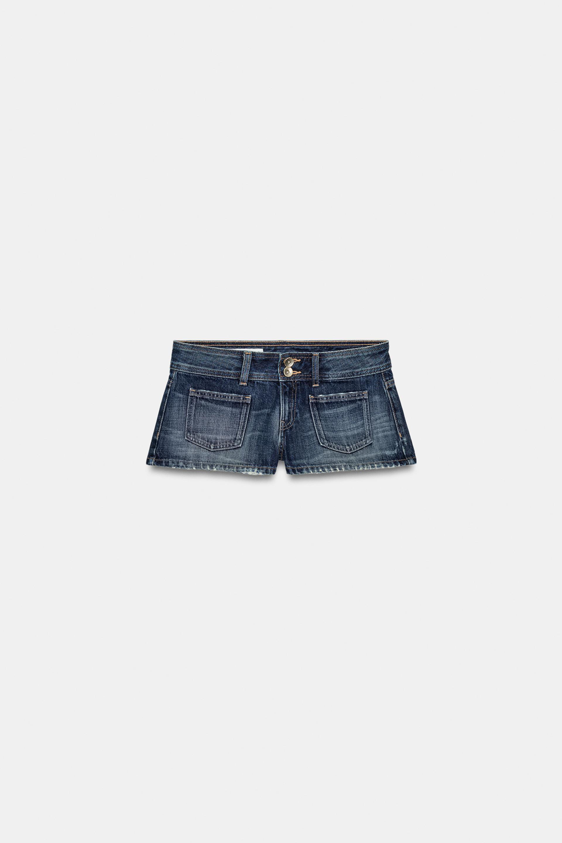 TRF LOW WAIST MINI DENIM SHORTS by ZARA