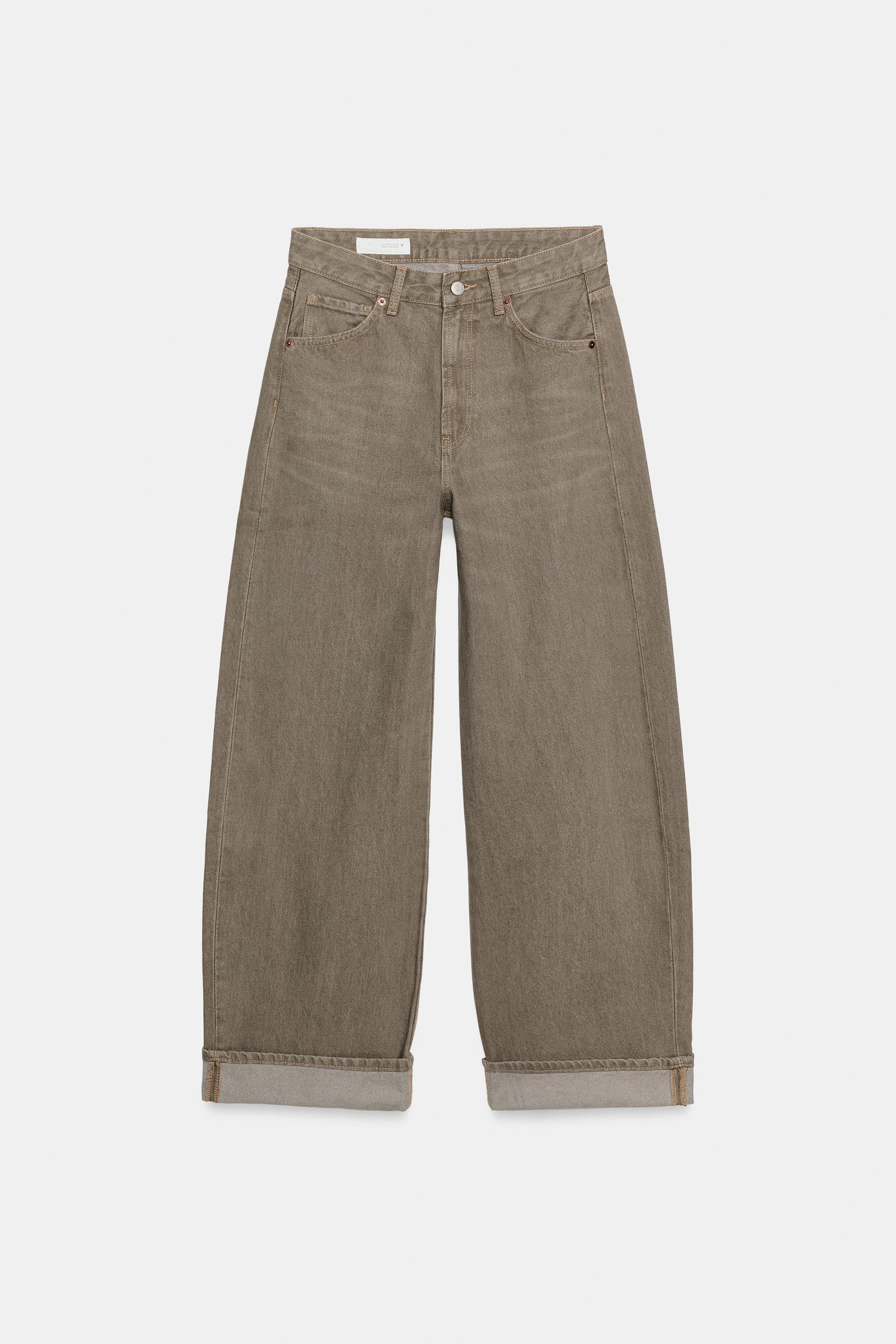 TRF MID-RISE BAGGY FOLDED JEANS by ZARA