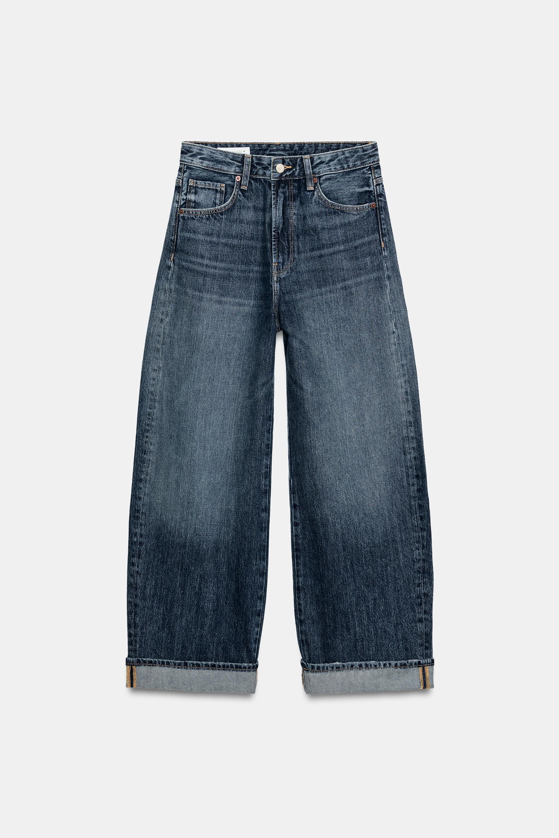 TRF MID-RISE BAGGY FOLDED JEANS by ZARA