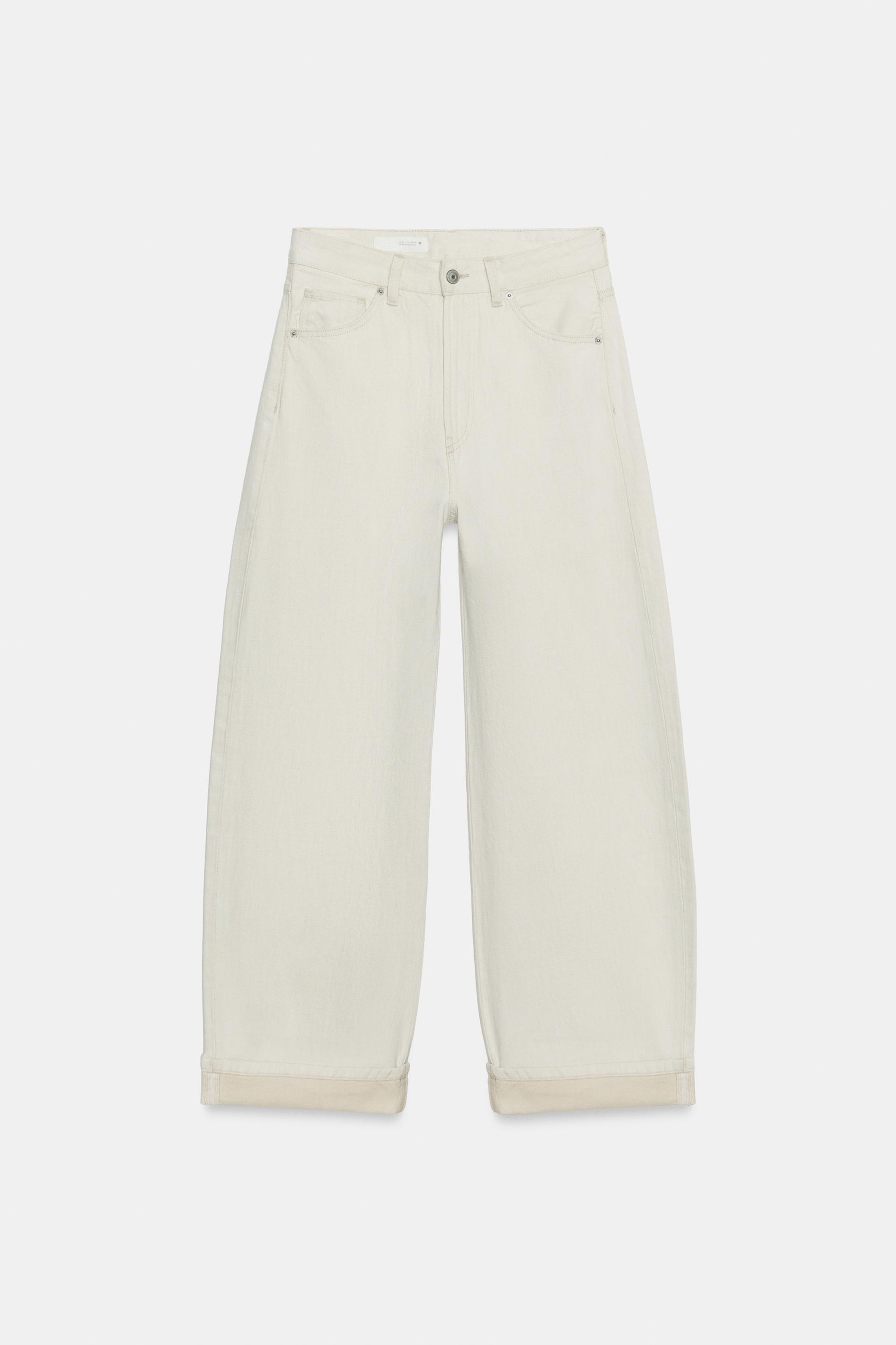 TRF MID-RISE BAGGY FOLDED JEANS by ZARA