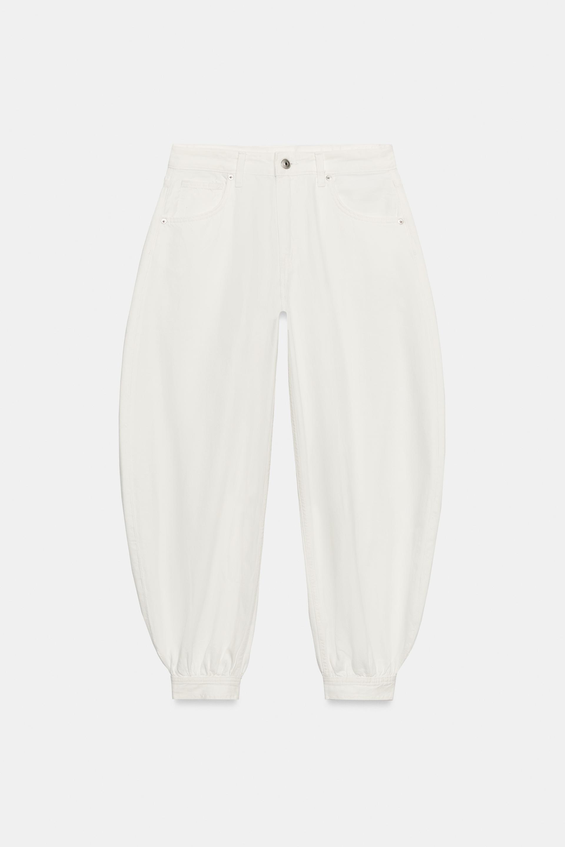 TRF MID-RISE BALLOON JEANS WITH BUTTON TABS by ZARA