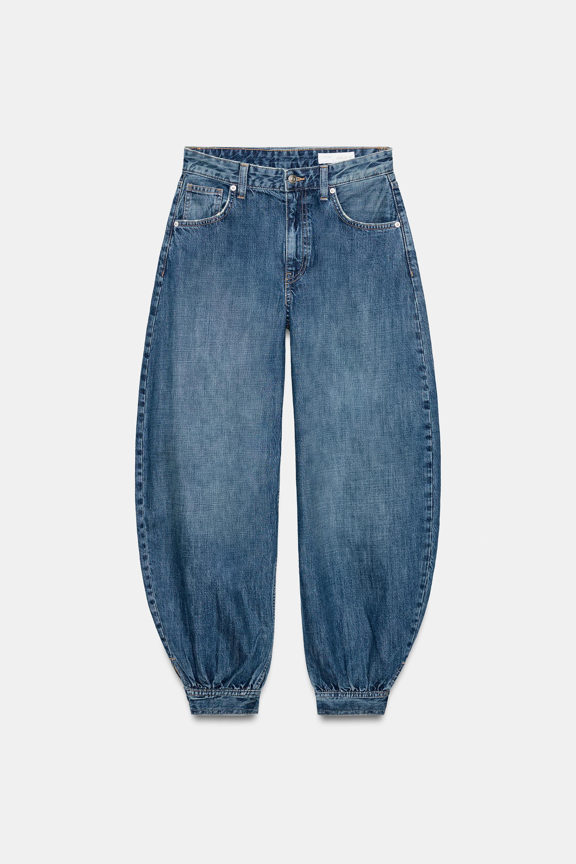 TRF MID-RISE BALLOON JEANS WITH BUTTON TABS by ZARA