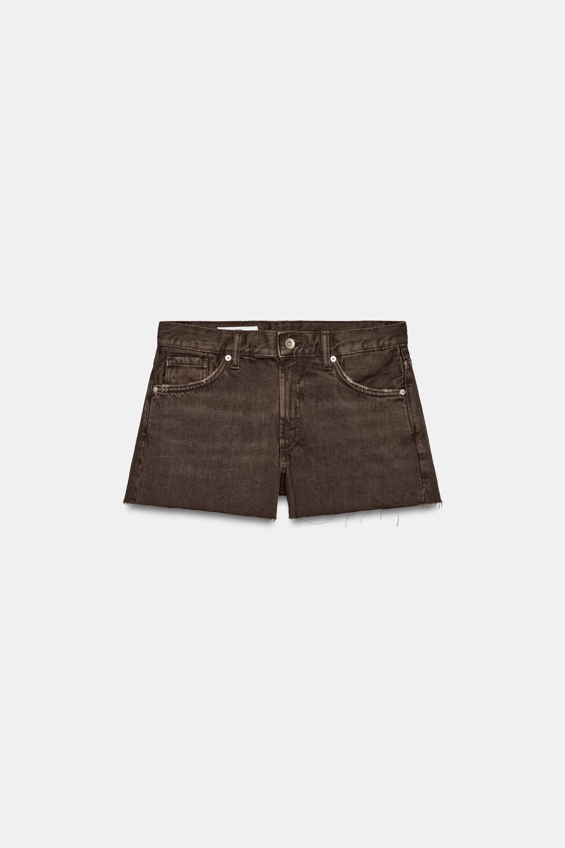 TRF MID-RISE COLORED DENIM SHORTS by ZARA