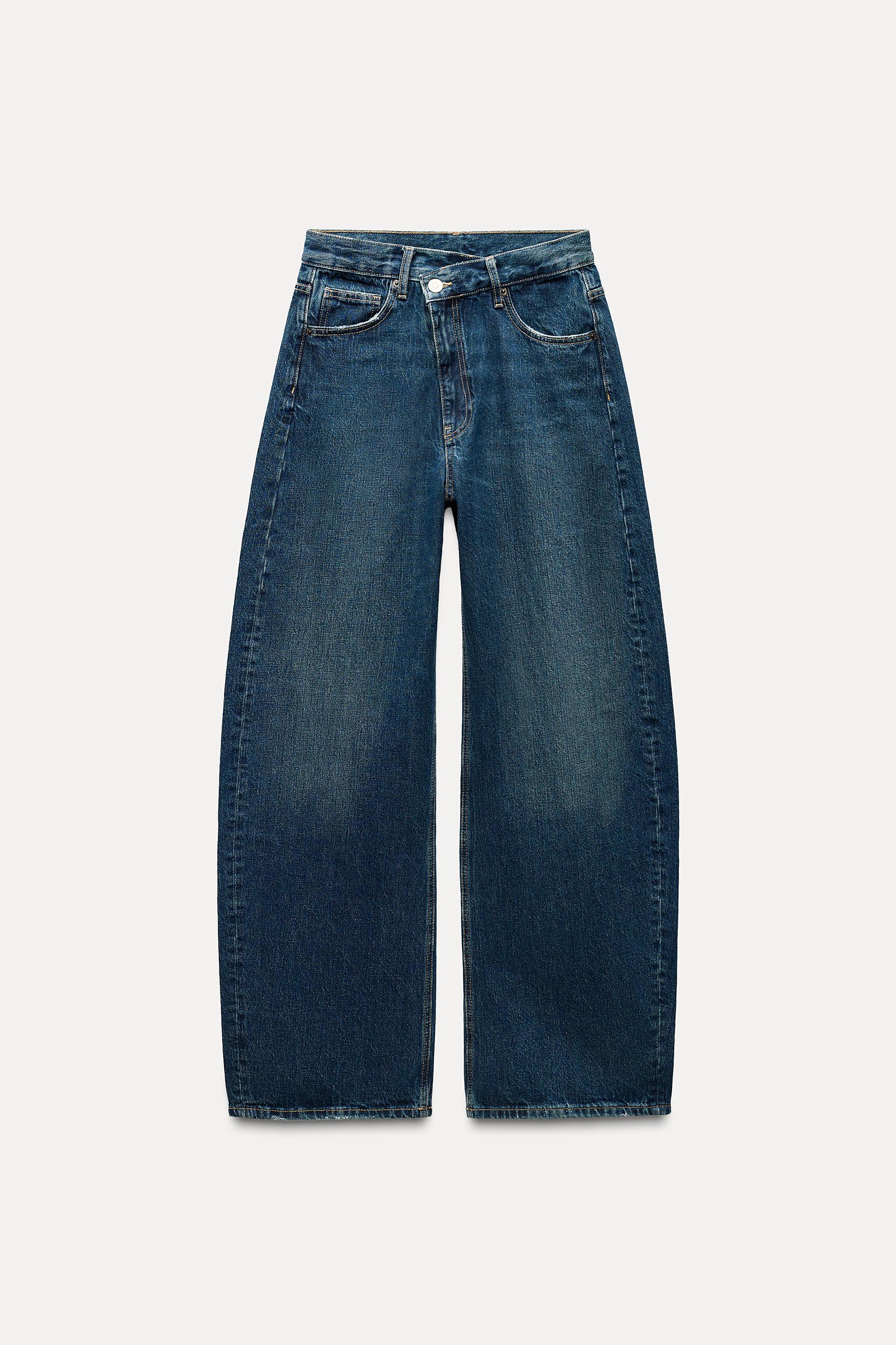 TRF MID-RISE CROSSED WAIST BAGGY JEANS by ZARA