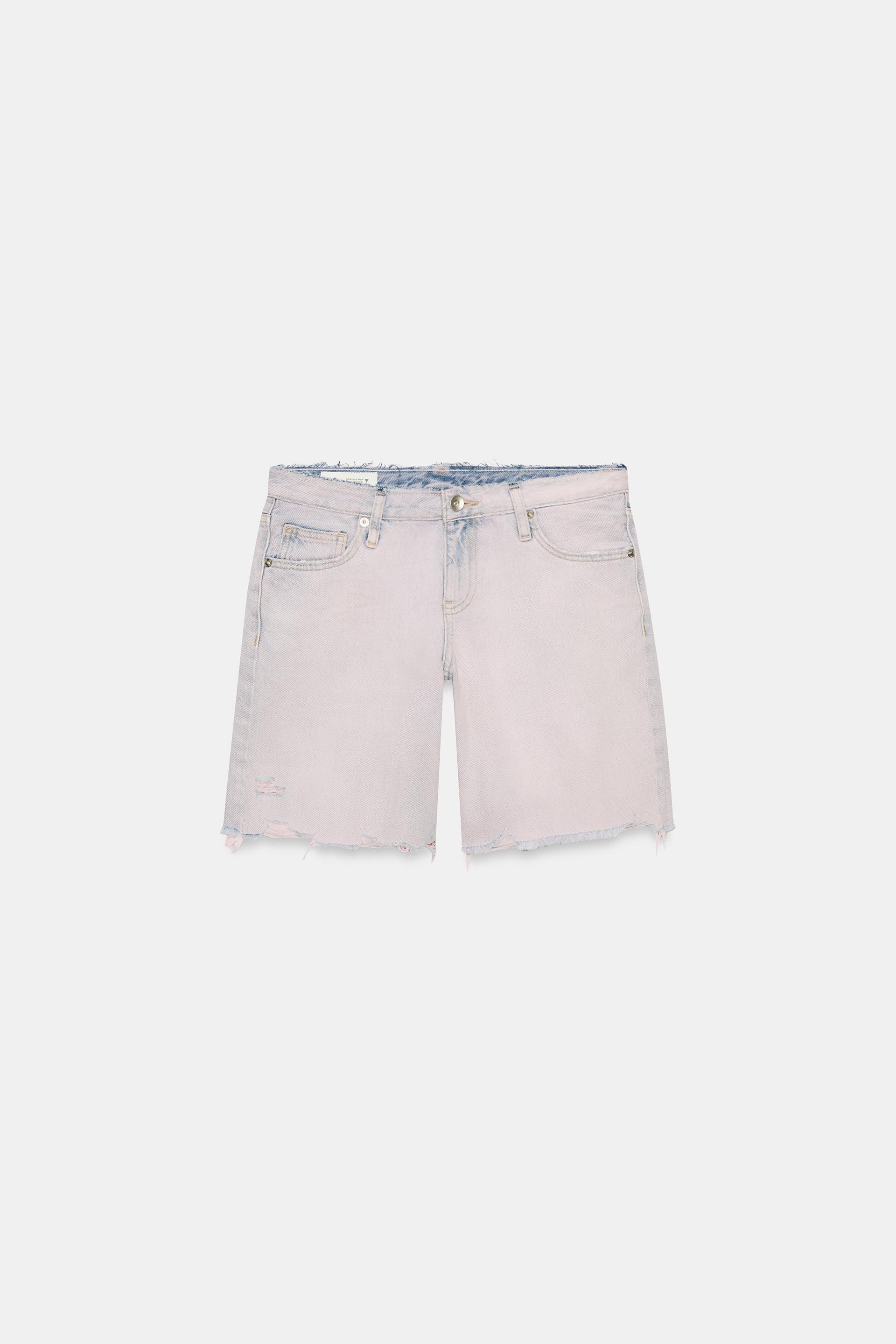 TRF MID RISE DENIM SHORTS by ZARA