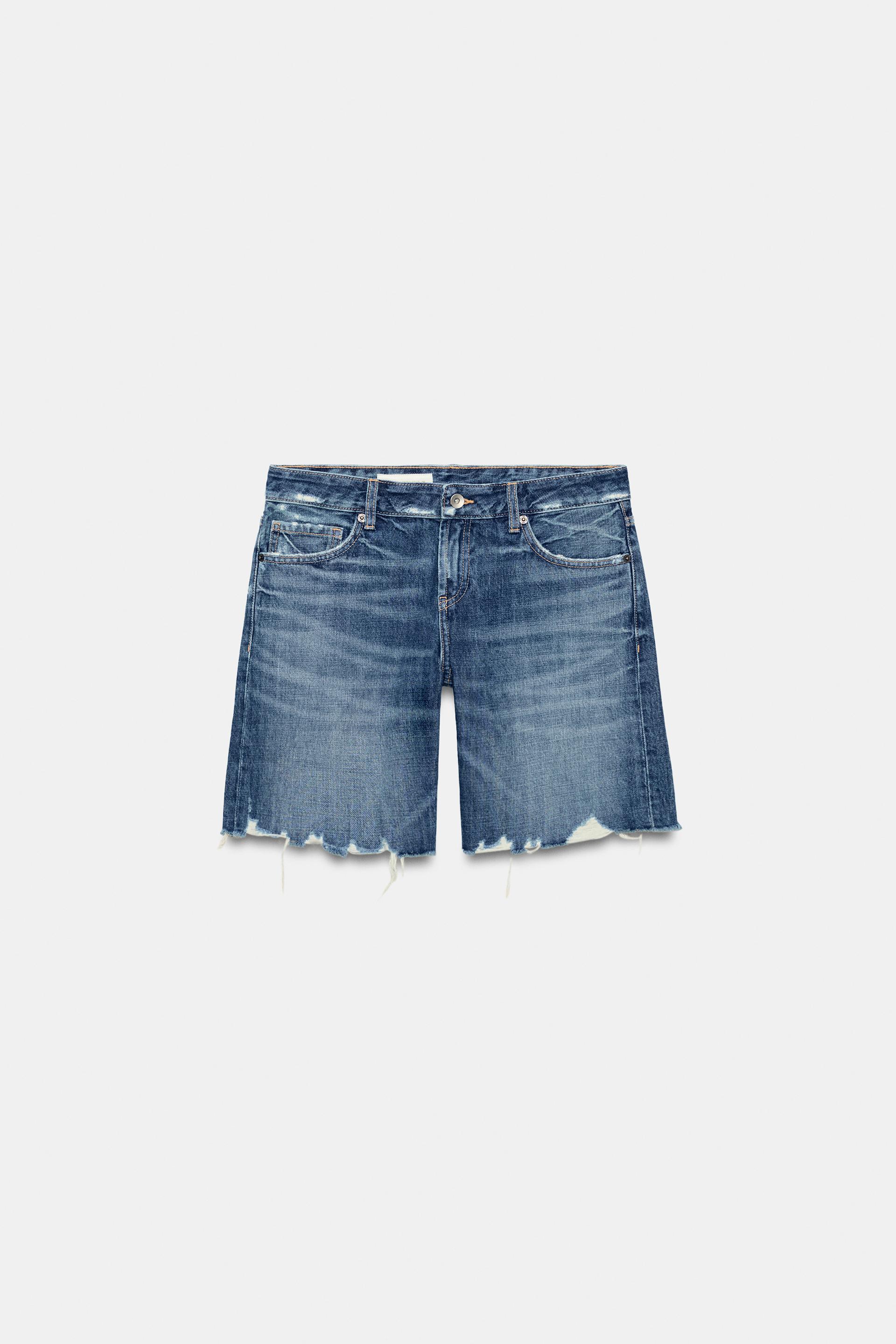 TRF MID RISE DENIM SHORTS by ZARA