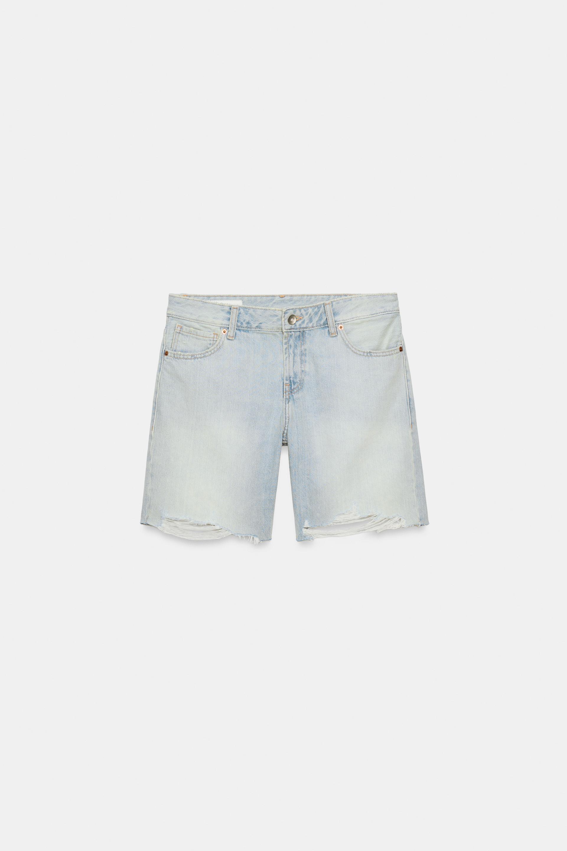 TRF MID RISE DENIM SHORTS by ZARA