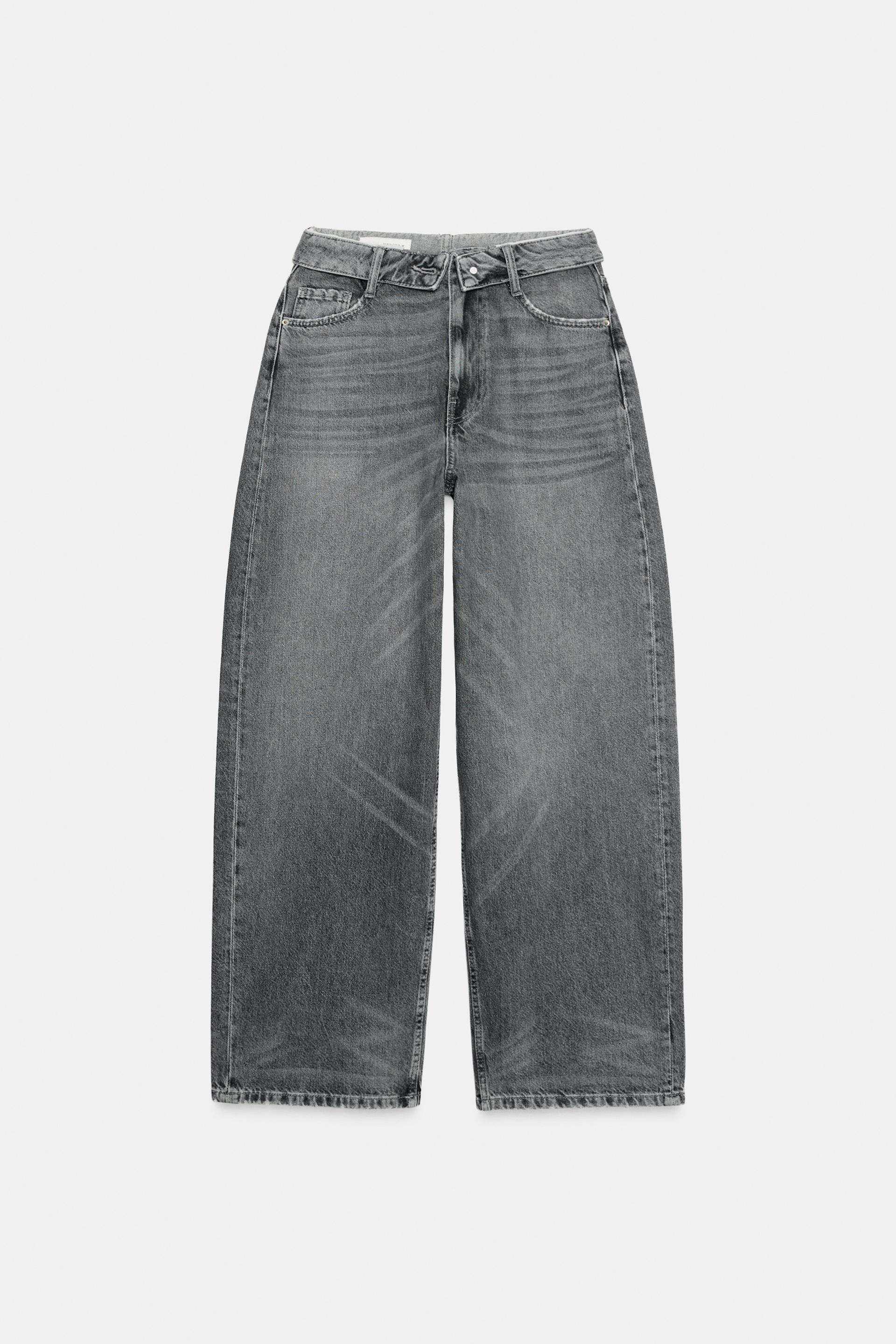 TRF MID-RISE FOLDED WAIST JEANS by ZARA