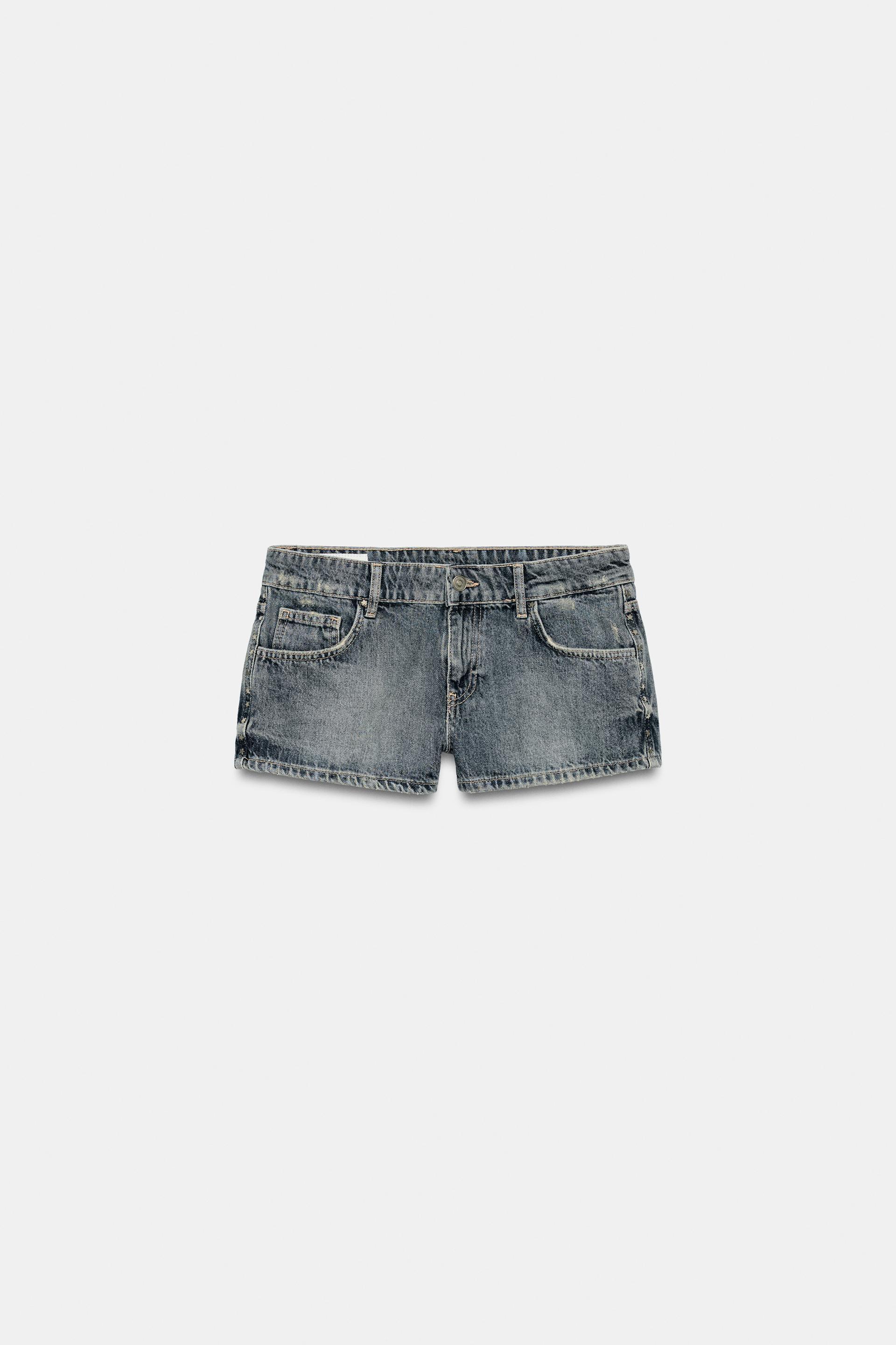 TRF STAR STUD MINI DENIM SHORTS by ZARA