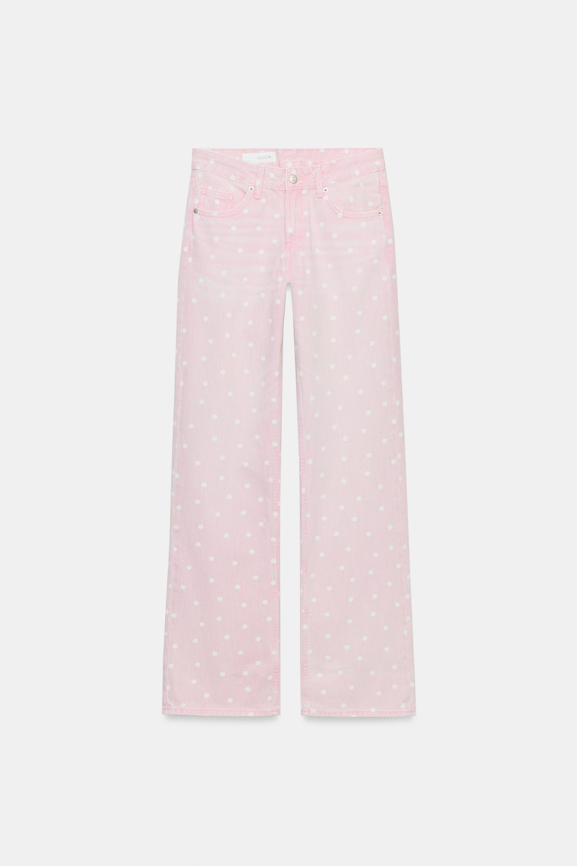 TRF WIDE LEG LOW RISE POLKA DOT JEANS by ZARA
