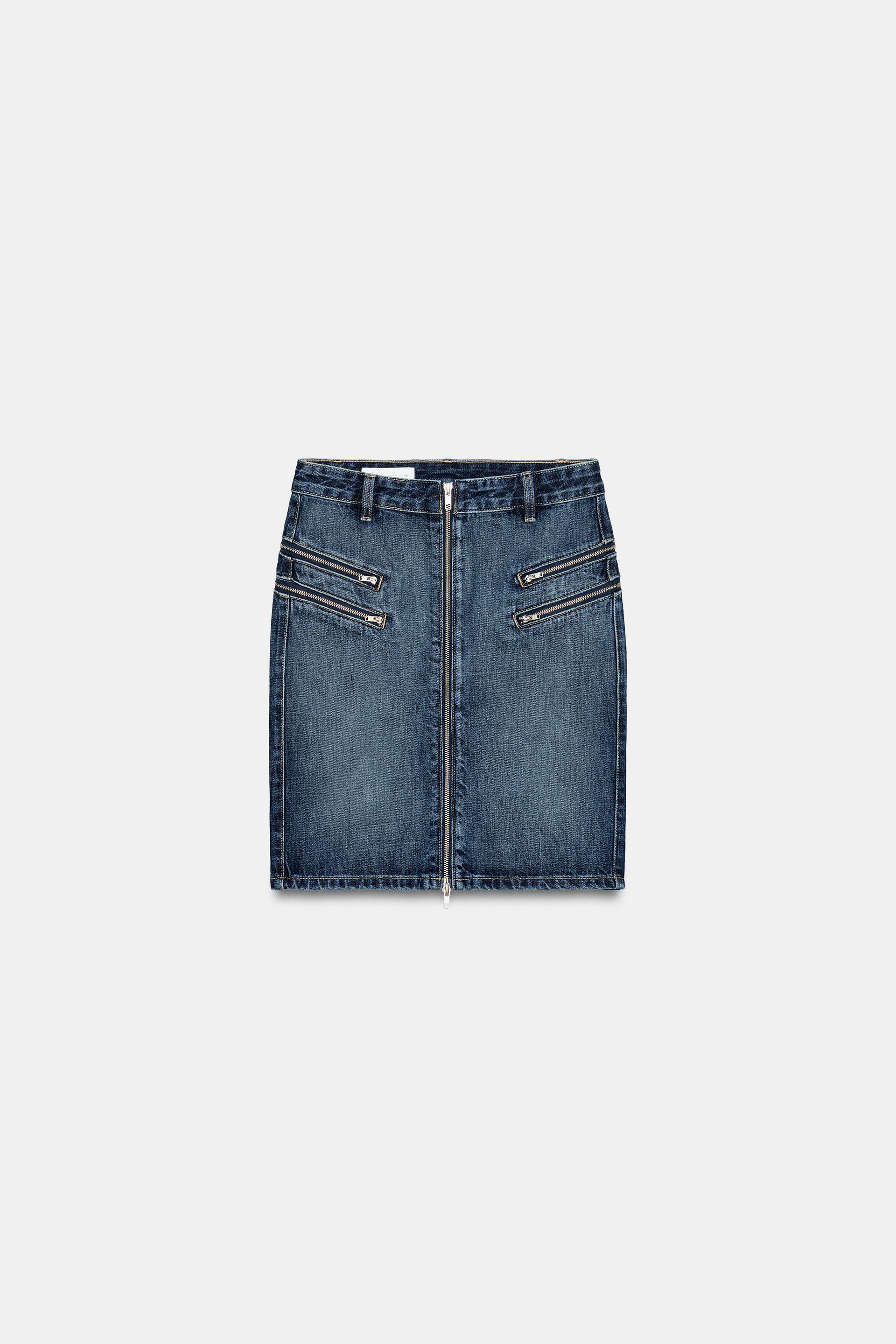 TRF ZIPPER DENIM SKIRT by ZARA
