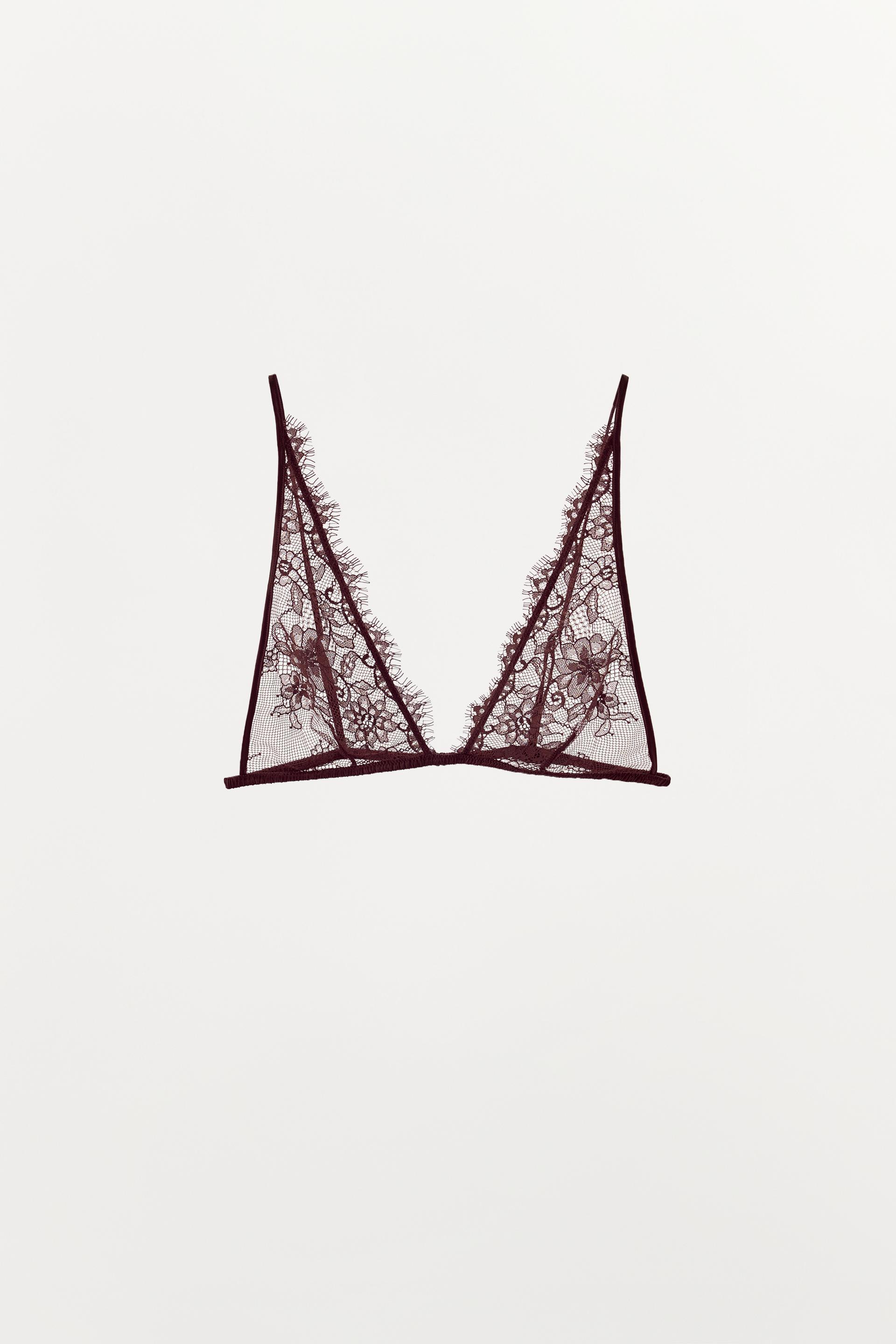 TRIANGLE LACE BRA by ZARA