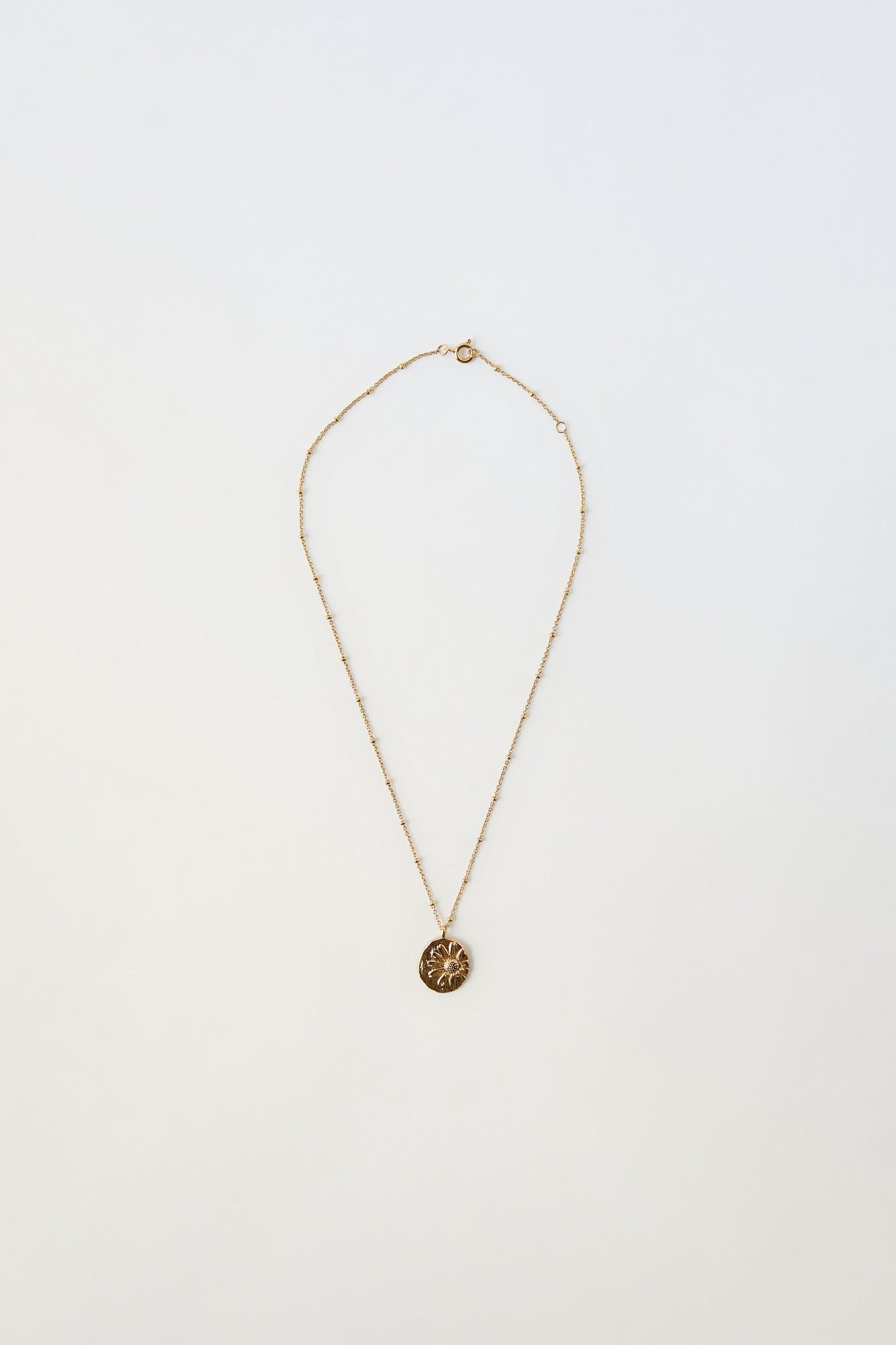 TRUE NEUTRALS 24K GOLD-PLATED FLORAL NECKLACE by ZARA