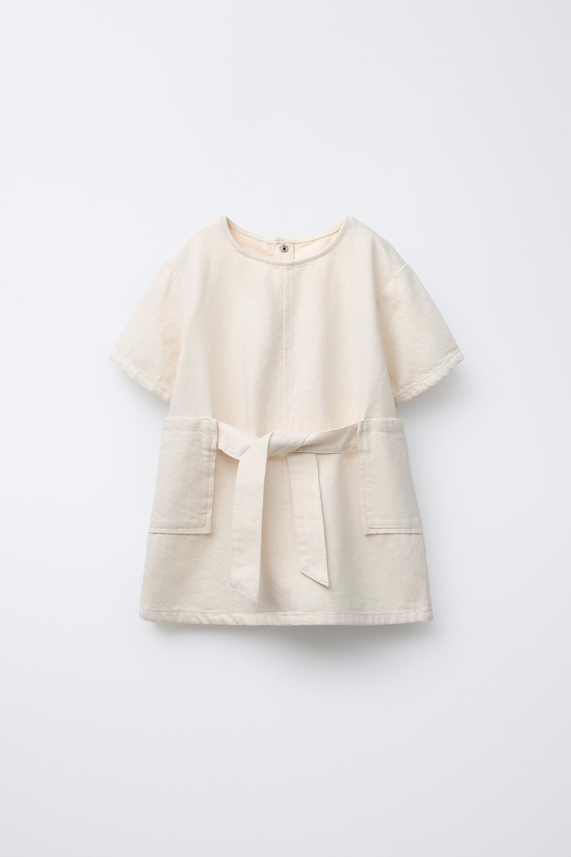 TWILL DRESS WITH TIE BELT by ZARA
