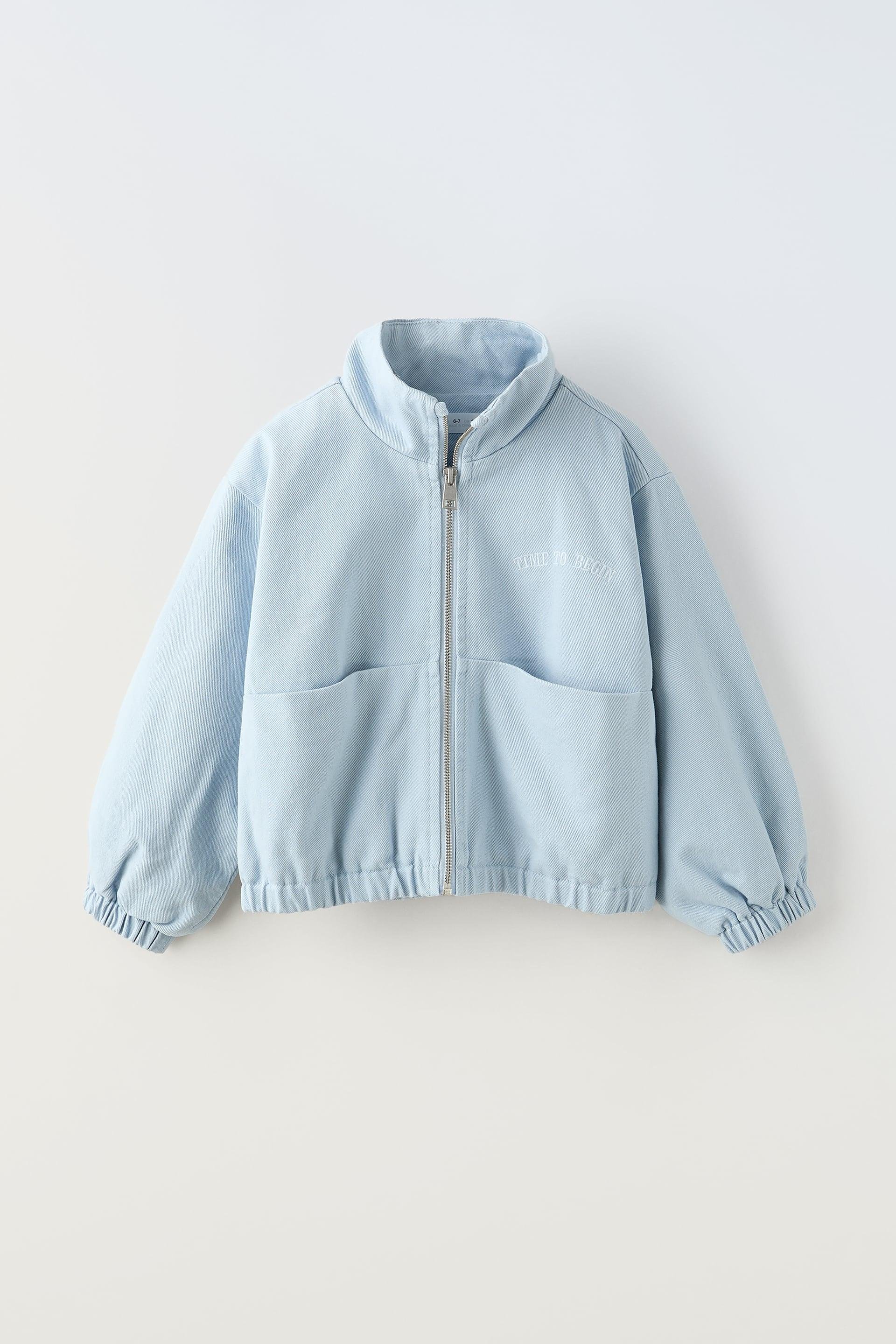 TWILL EMBROIDERED TEXT JACKET by ZARA