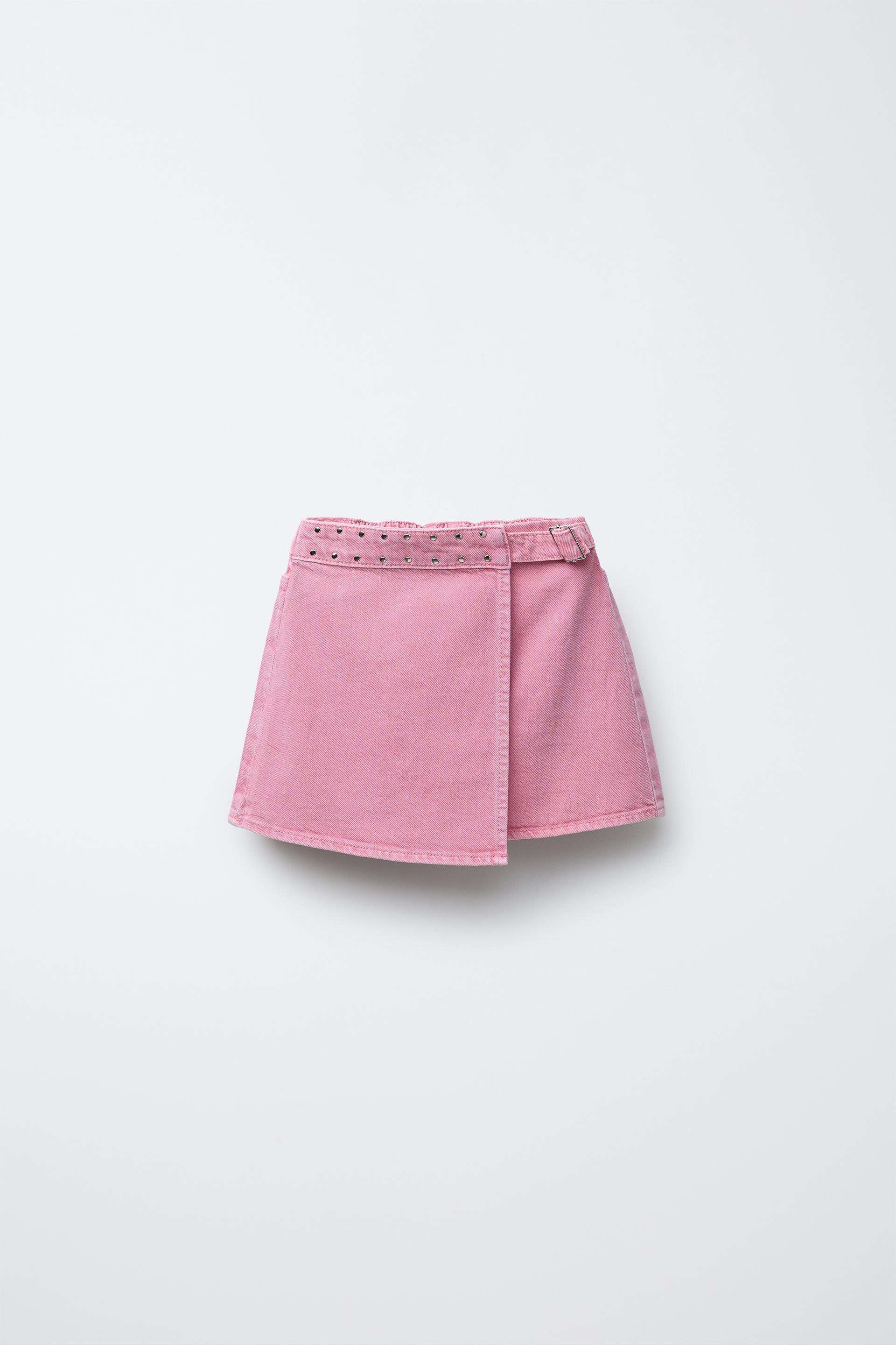 TWILL SKIRT WITH STUDS by ZARA