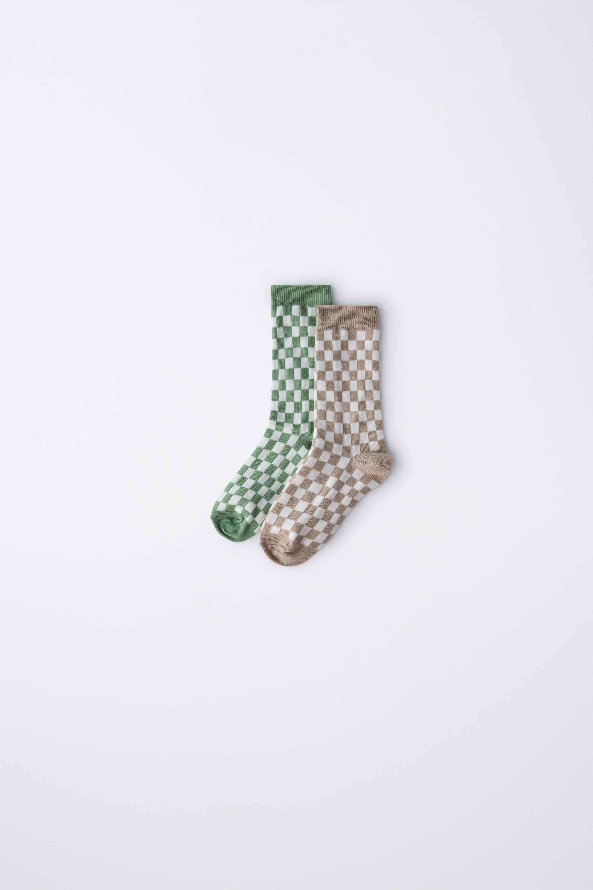 TWO-PACK OF CHECKERBOARD SOCKS by ZARA