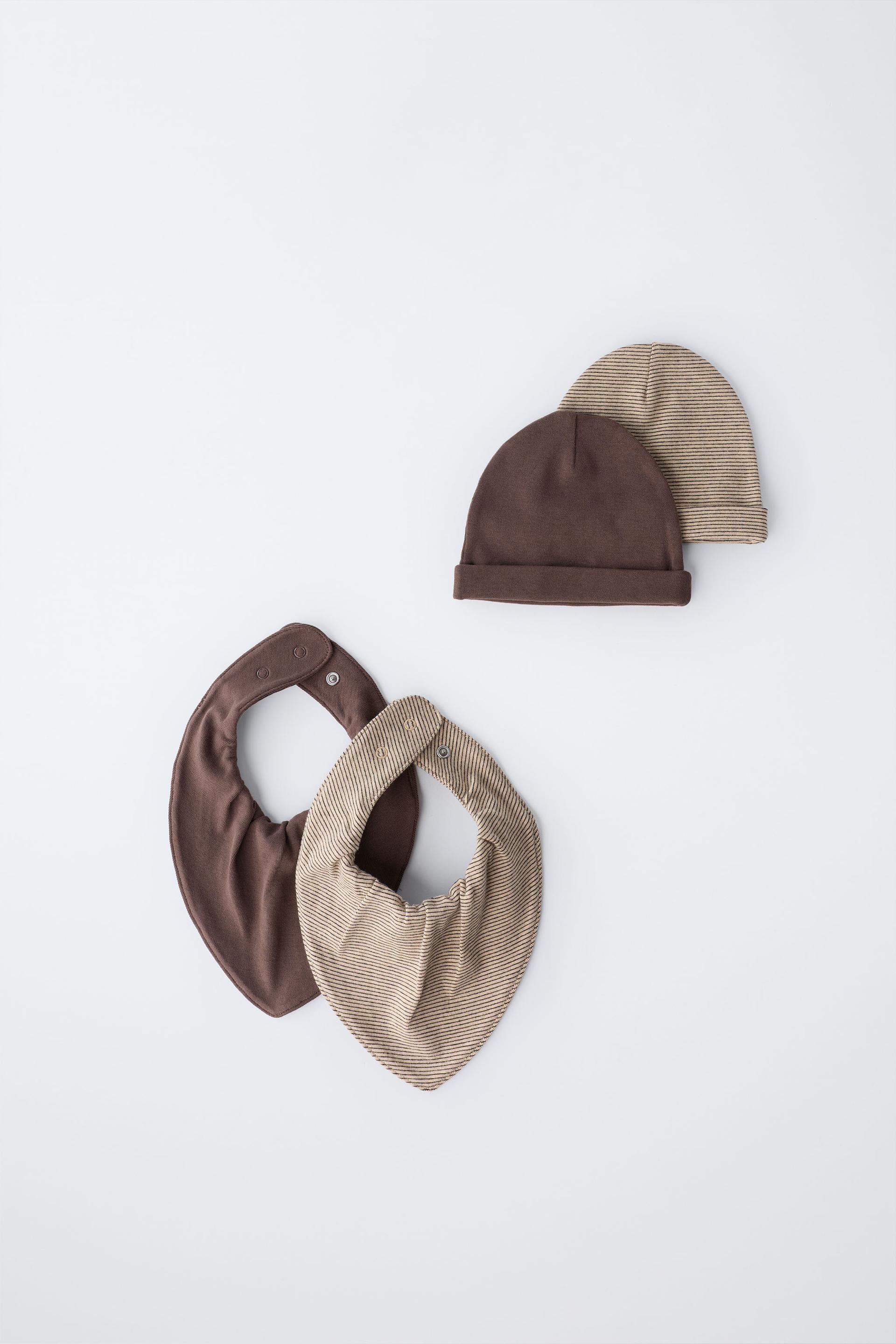 TWO-PACK OF HATS AND TWO-PACK OF BIBS by ZARA