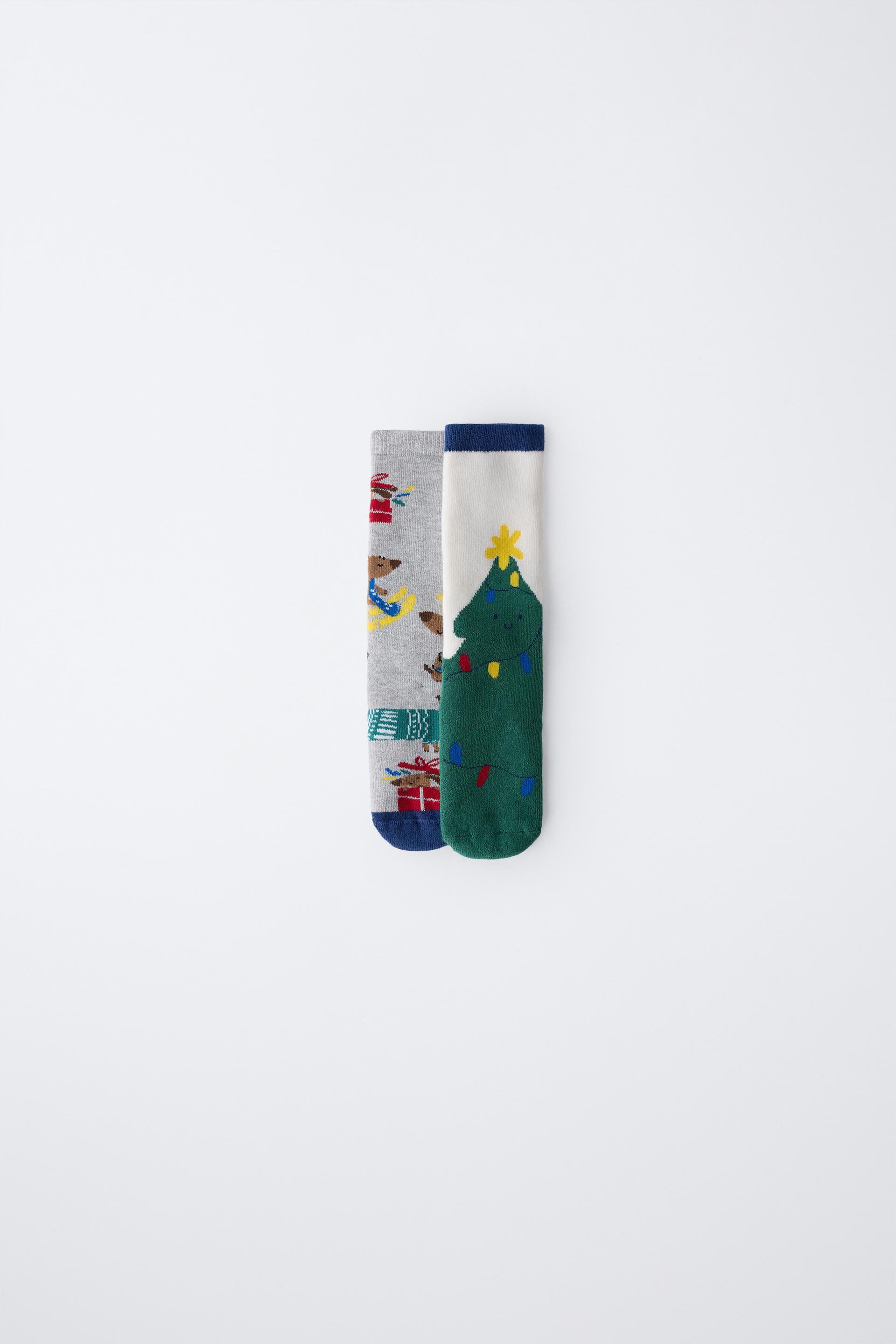 TWO-PACK OF NON-SLIP PUPPY AND TREE SOCKS by ZARA