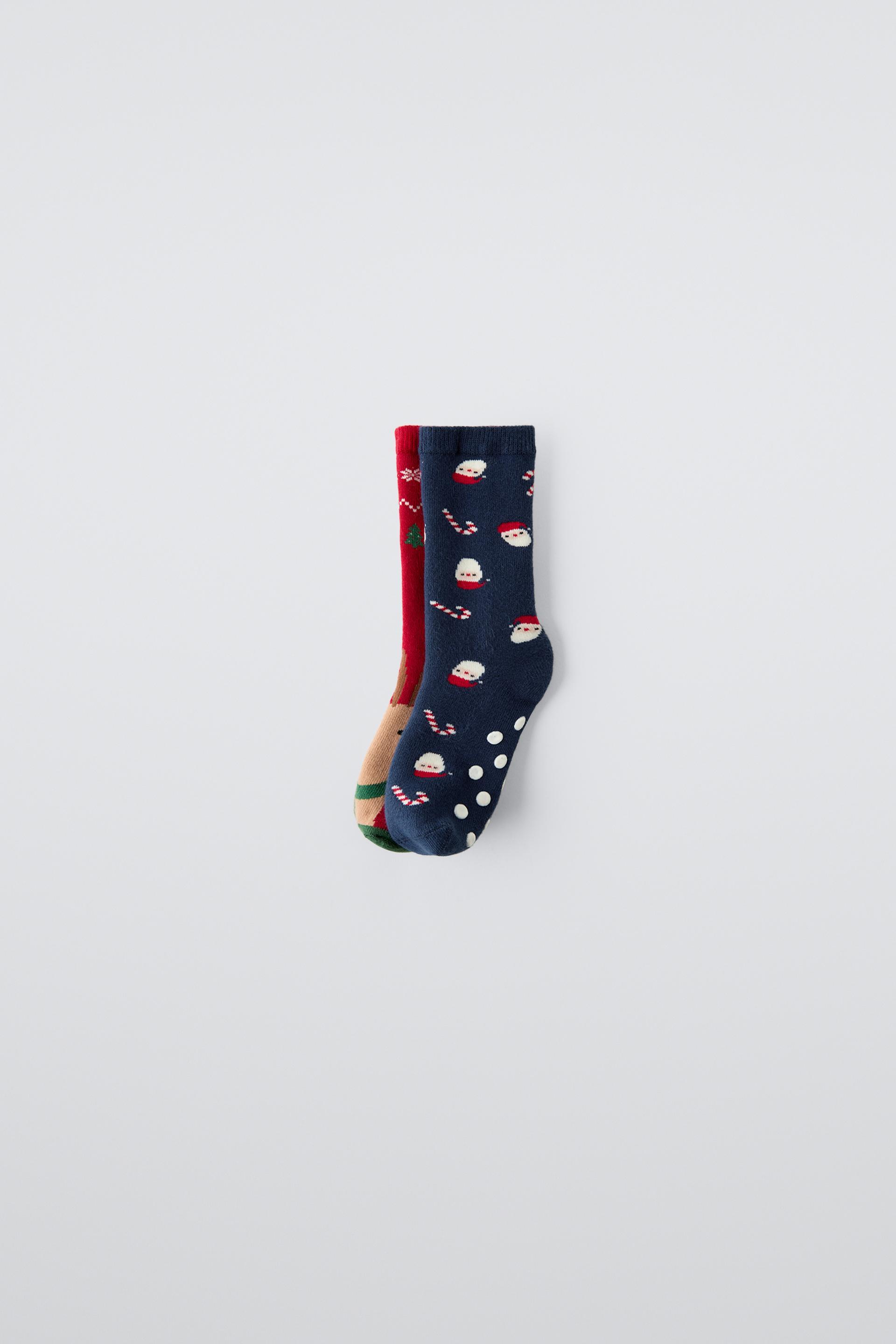 TWO-PACK OF NON-SLIP REINDEER AND SANTA SOCKS by ZARA