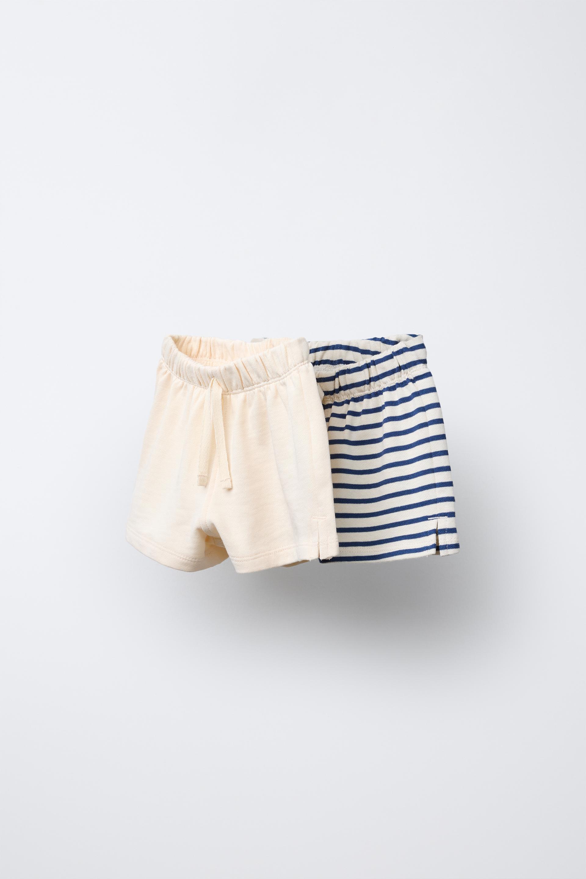 TWO-PACK OF PLAIN AND STRIPED SHORTS by ZARA