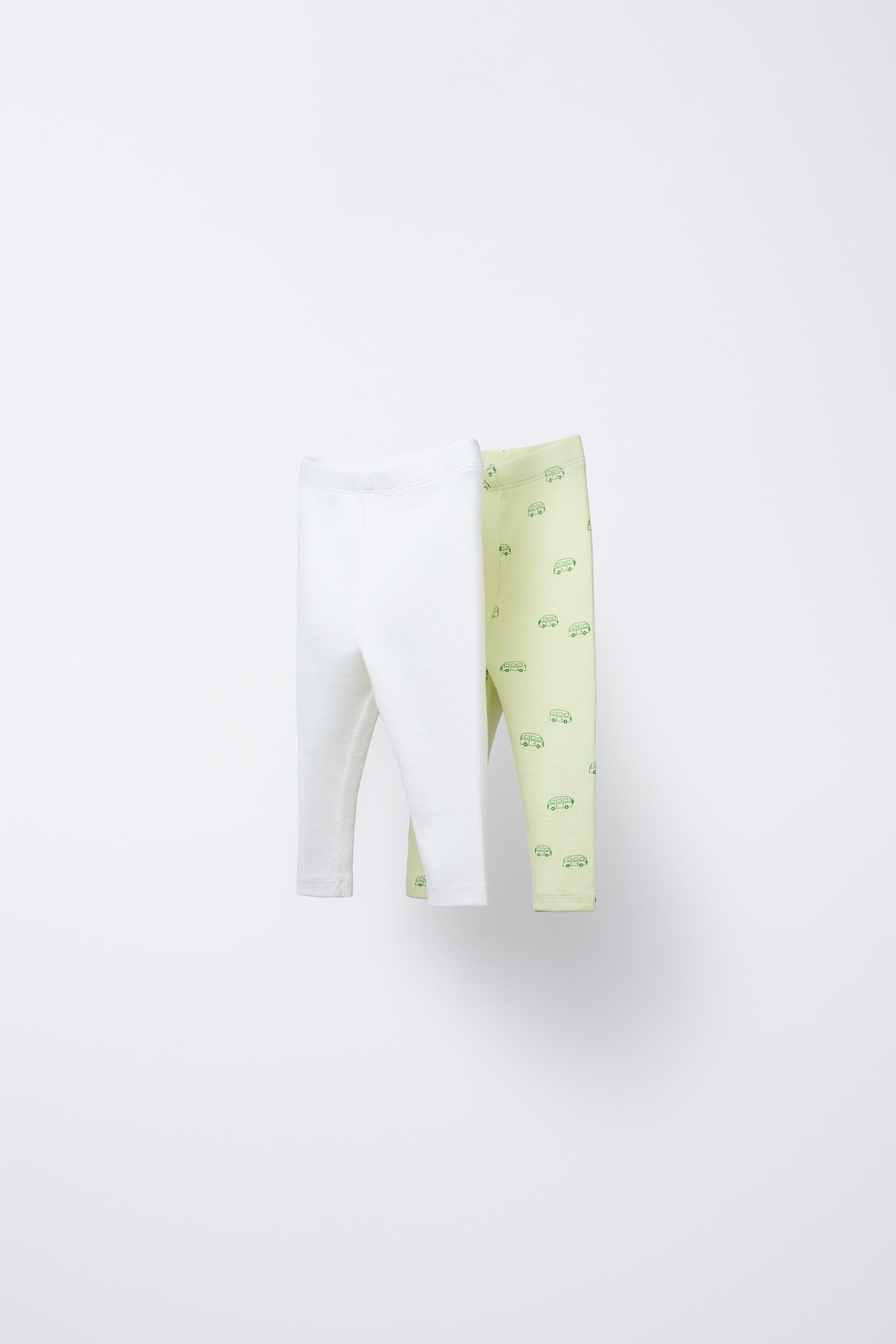 TWO-PACK OF RIBBED LEGGINGS WITH CARAVAN PRINT by ZARA TWO-PACK OF RIBBED LEGGINGS WITH CARAVAN PRINT by ZARA