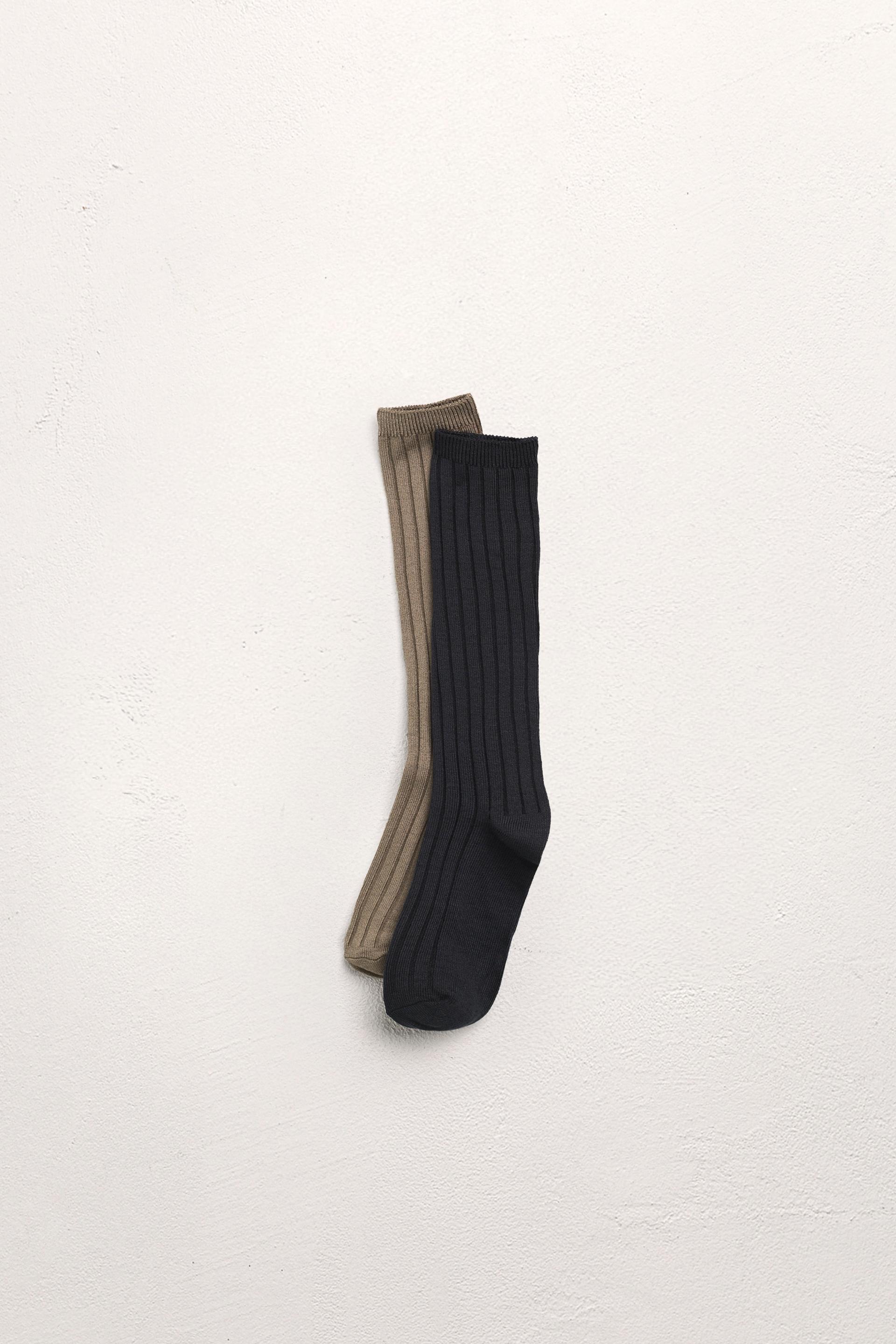 TWO-PACK OF RIBBED LONG SOCKS LIMITED EDITION by ZARA