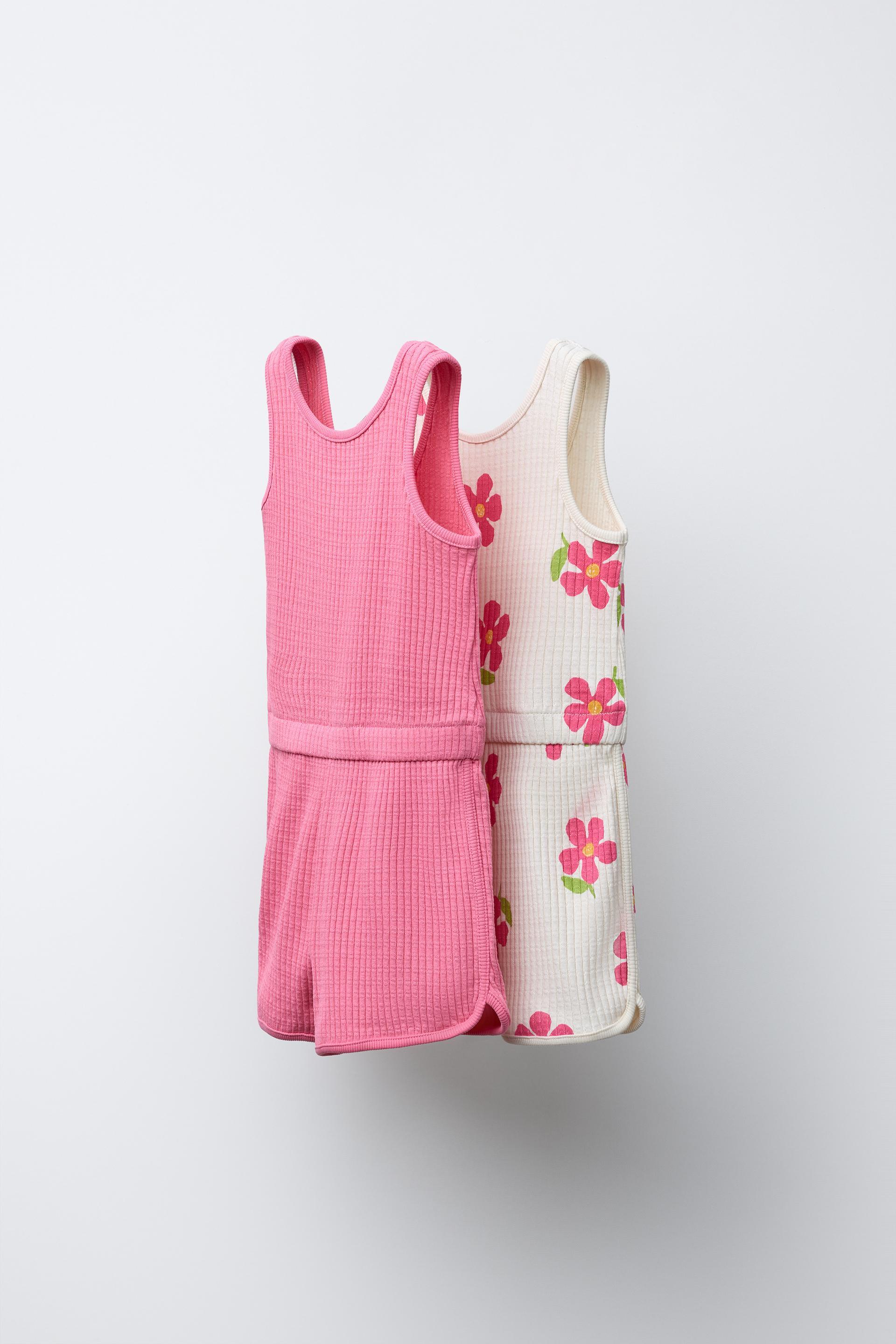 TWO-PACK OF RIBBED SHORT OVERALLS by ZARA