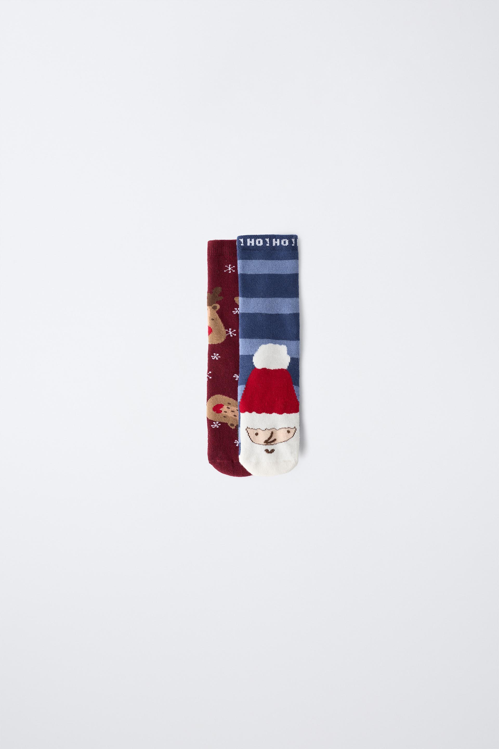 TWO-PACK OF SANTA CLAUS AND REINDEER NON-SLIP SOCKS by ZARA