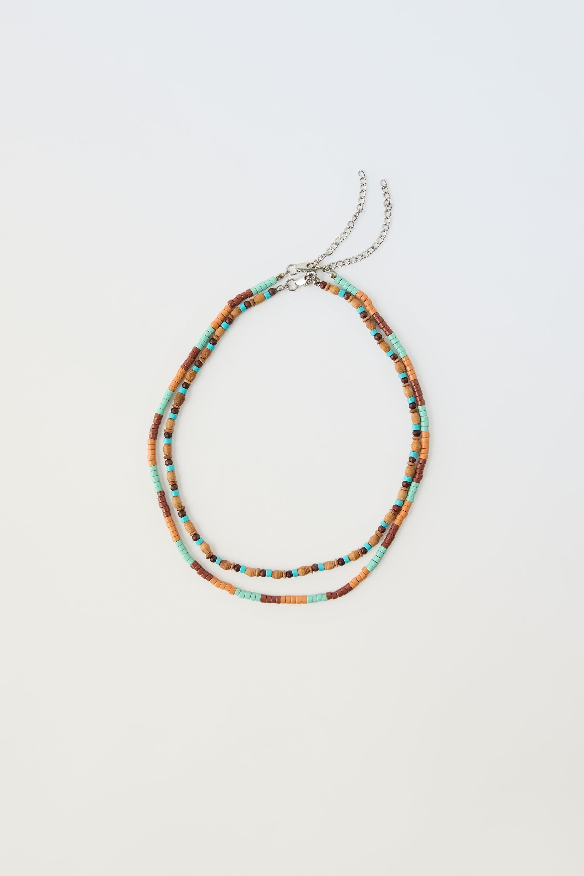TWO-PACK OF WOOD BEAD NECKLACES by ZARA