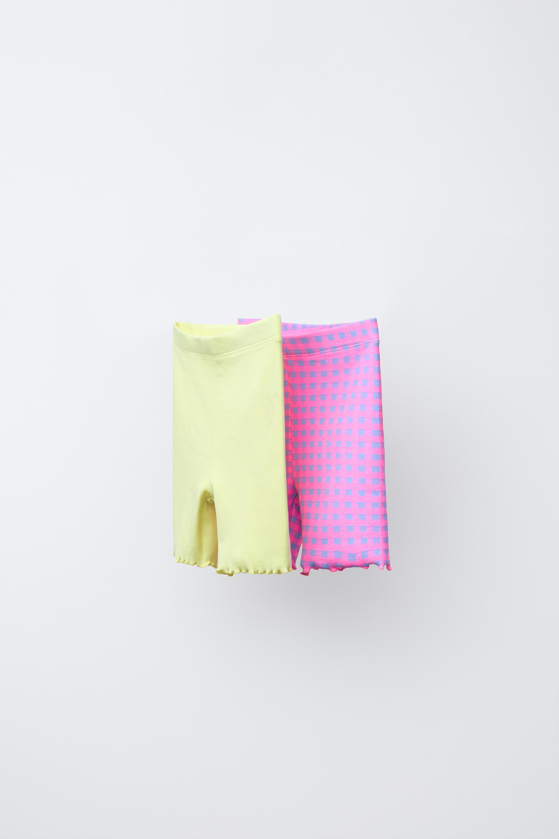 TWO-PACK PLAIN AND PRINTED CYCLING LEGGINGS by ZARA