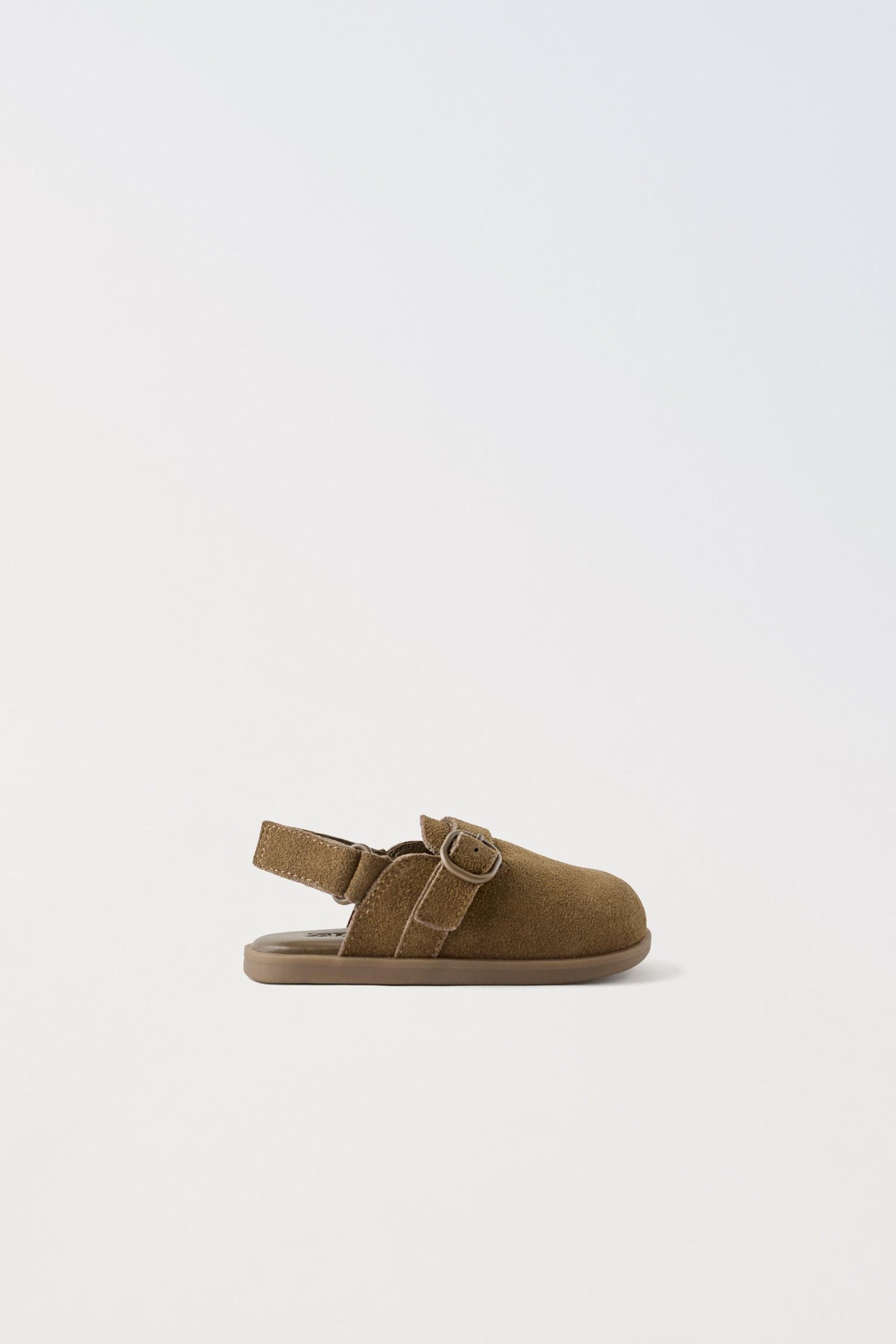 TWO STRAP SUEDE CLOGS by ZARA