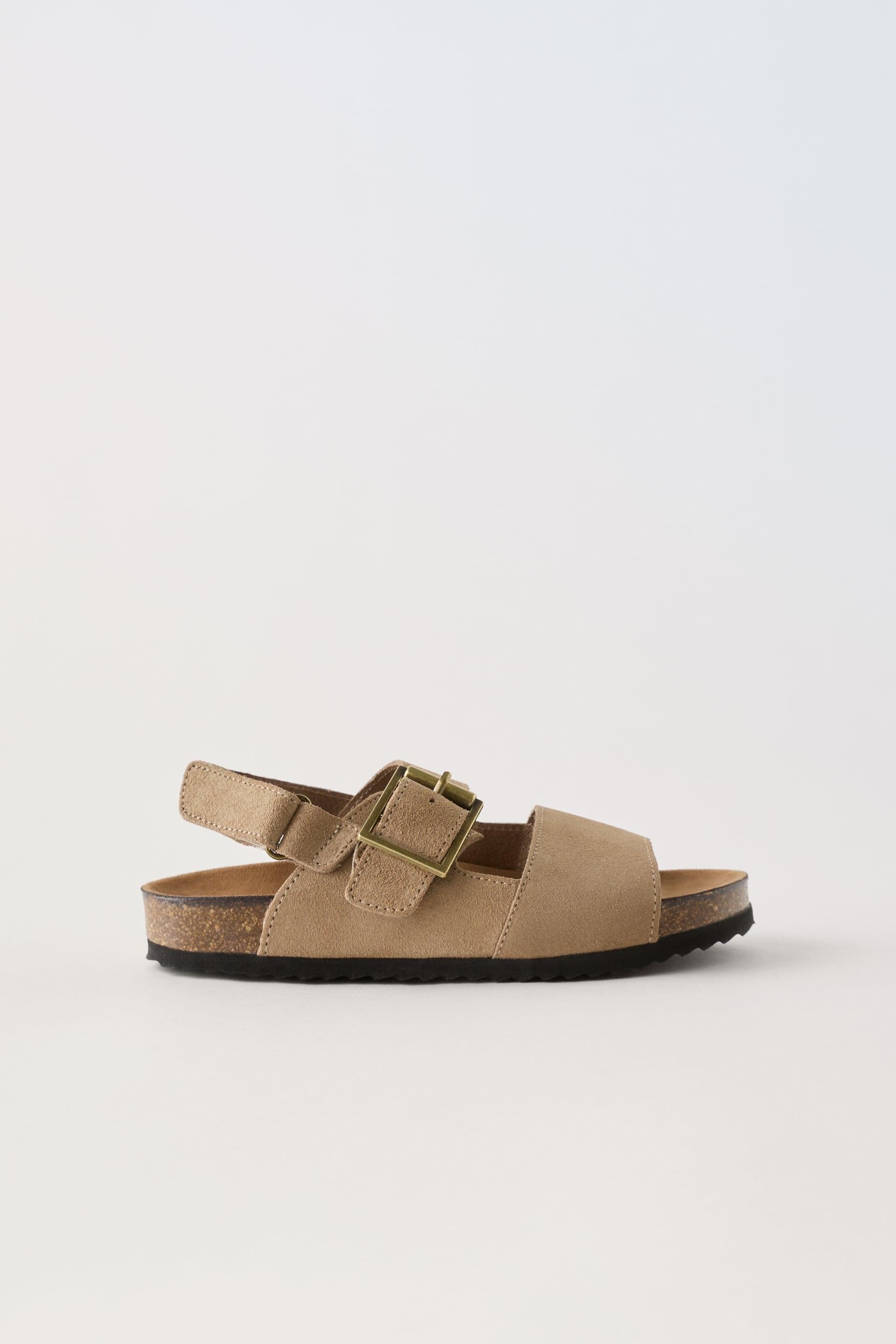 TWO STRAP SUEDE SANDALS by ZARA