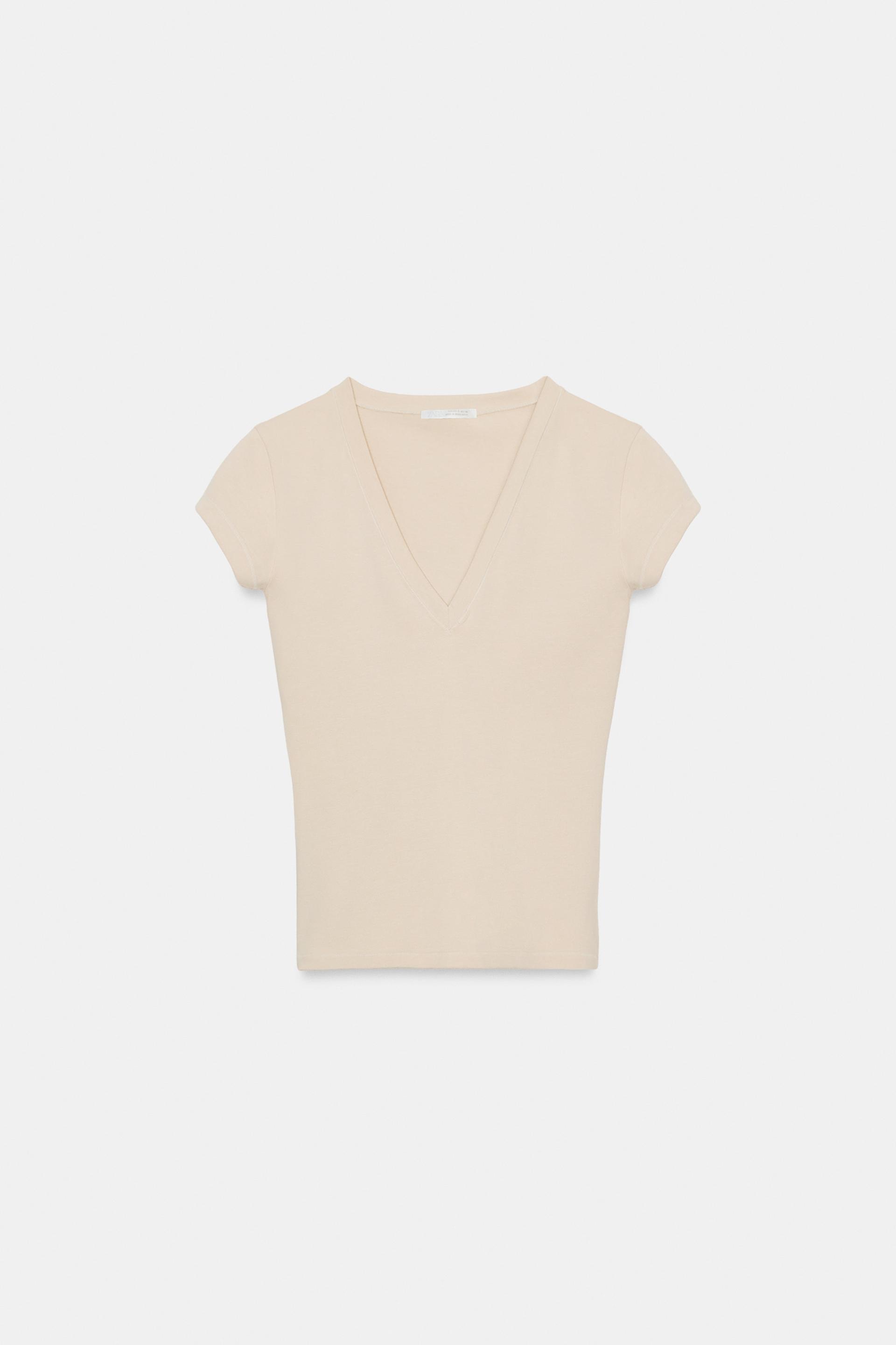 V-NECK T-SHIRT by ZARA