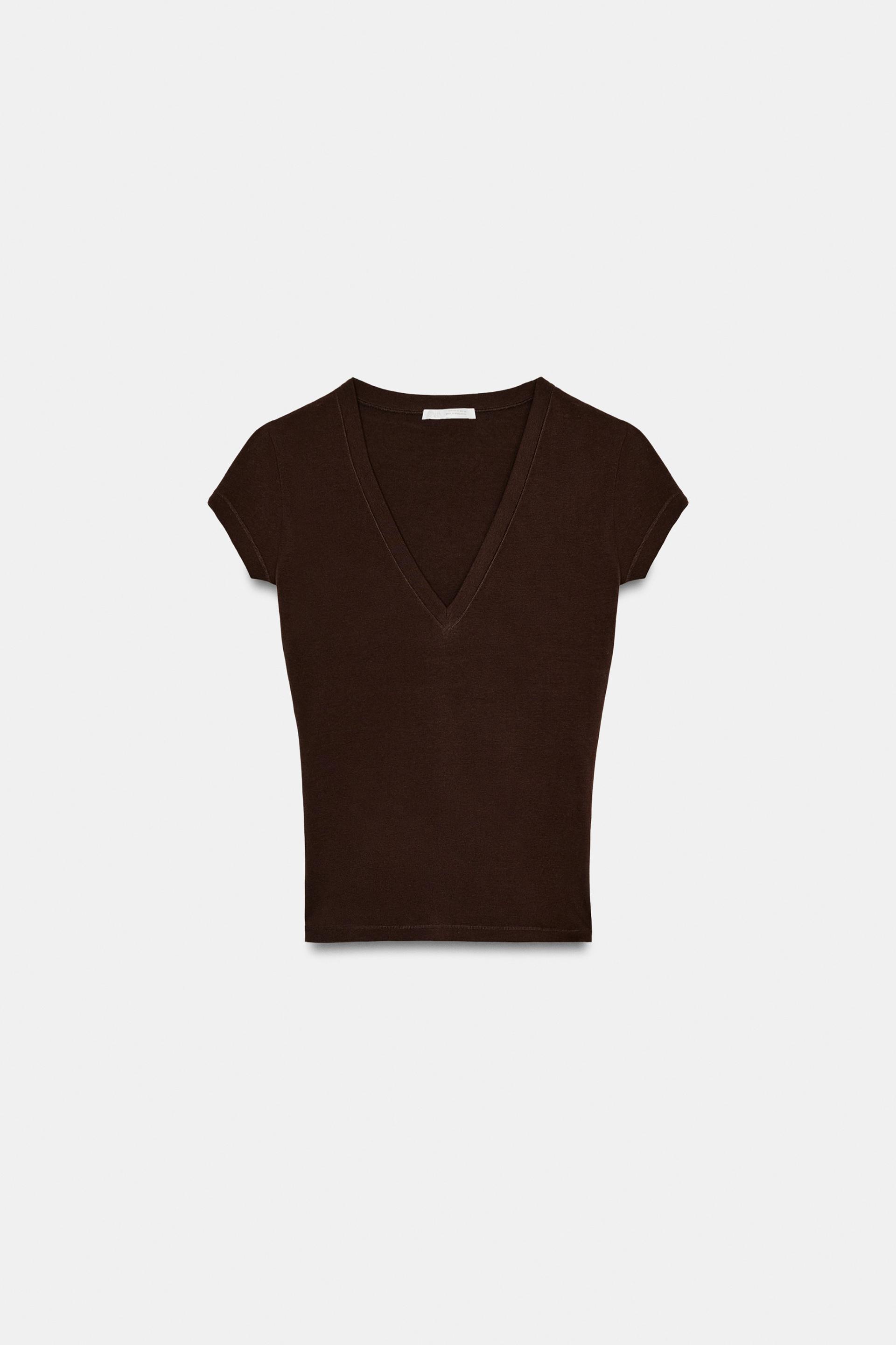 V-NECK T-SHIRT by ZARA