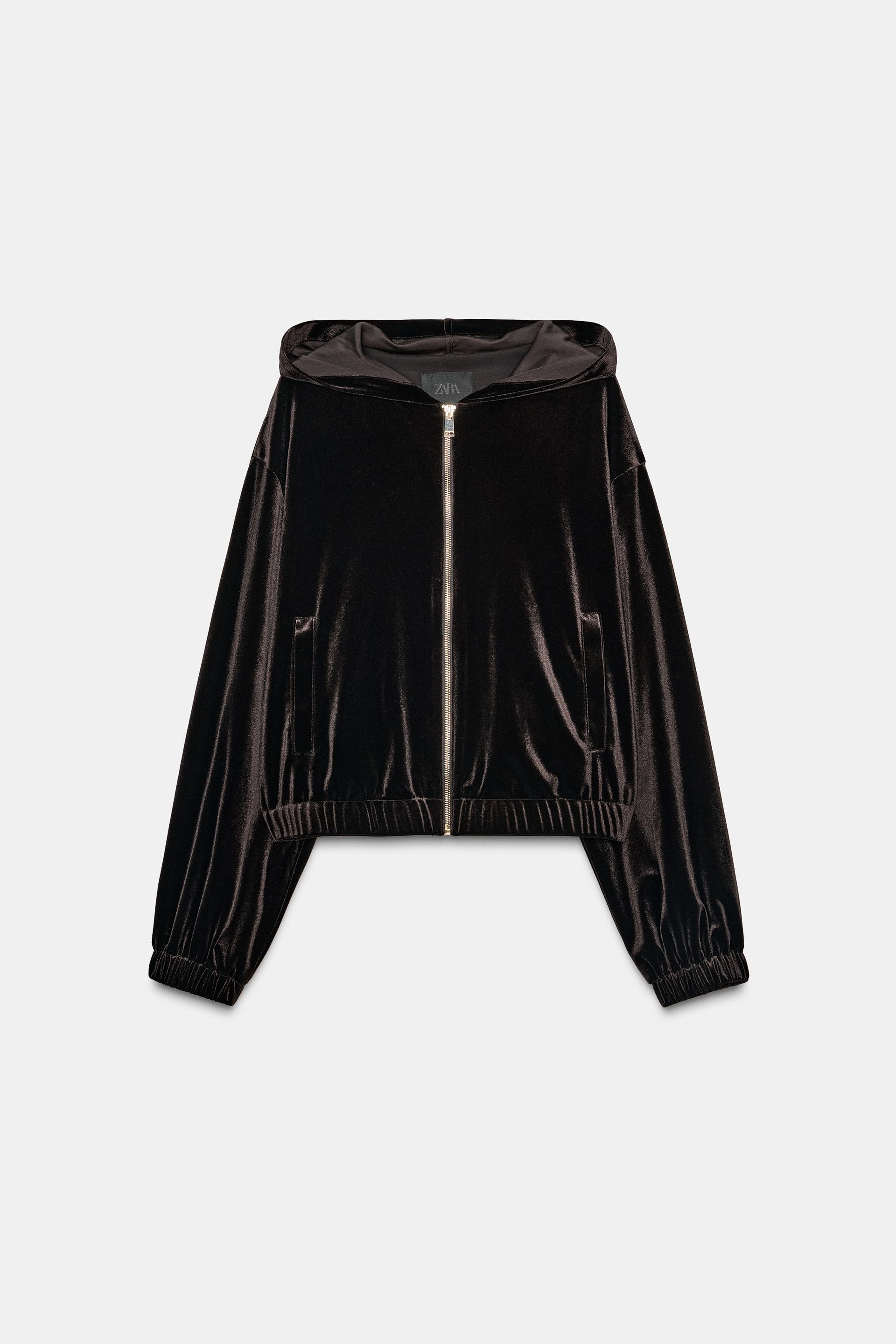 VELVET HOODIE JACKET by ZARA