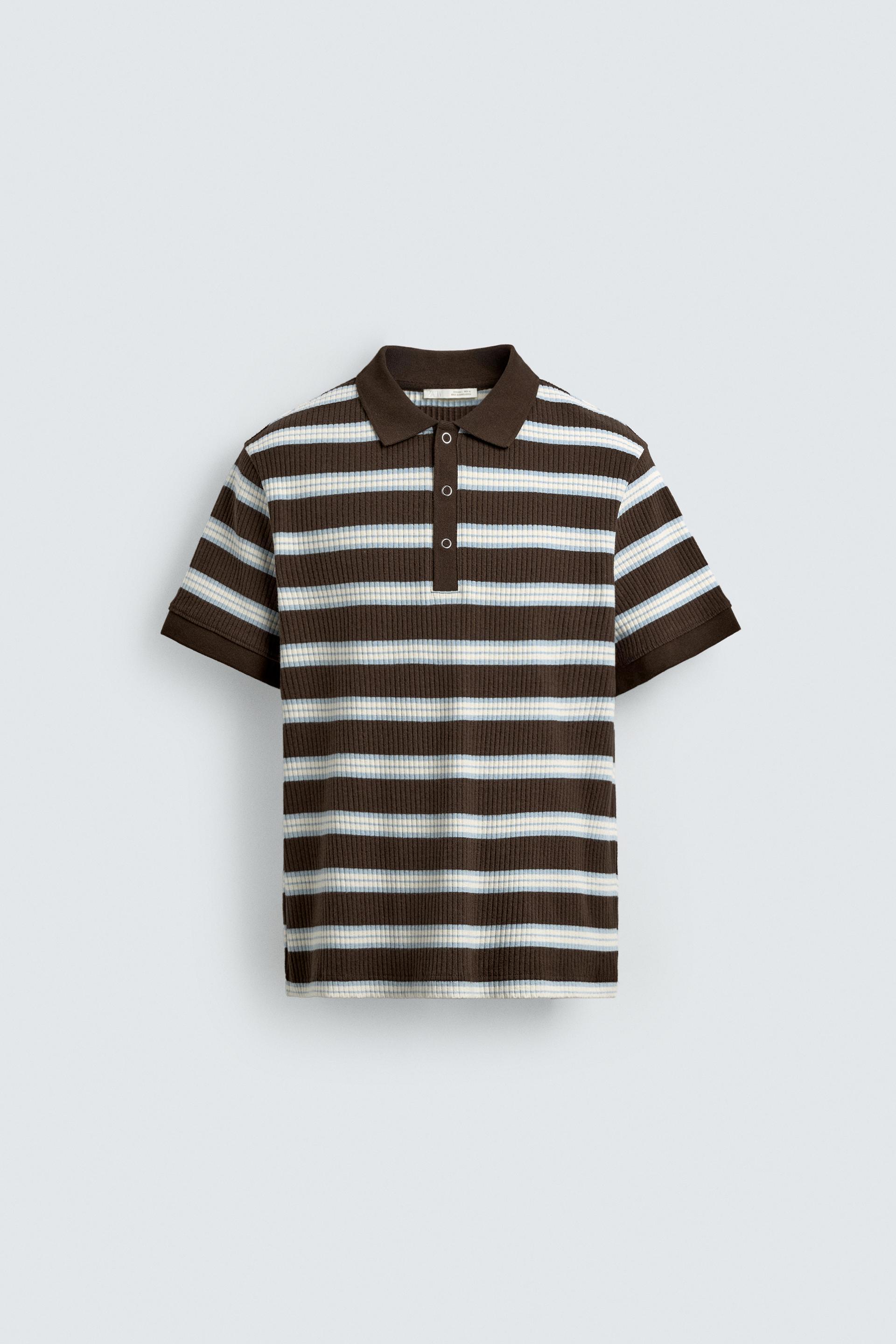 VERTICAL TEXTURED POLO SHIRT by ZARA