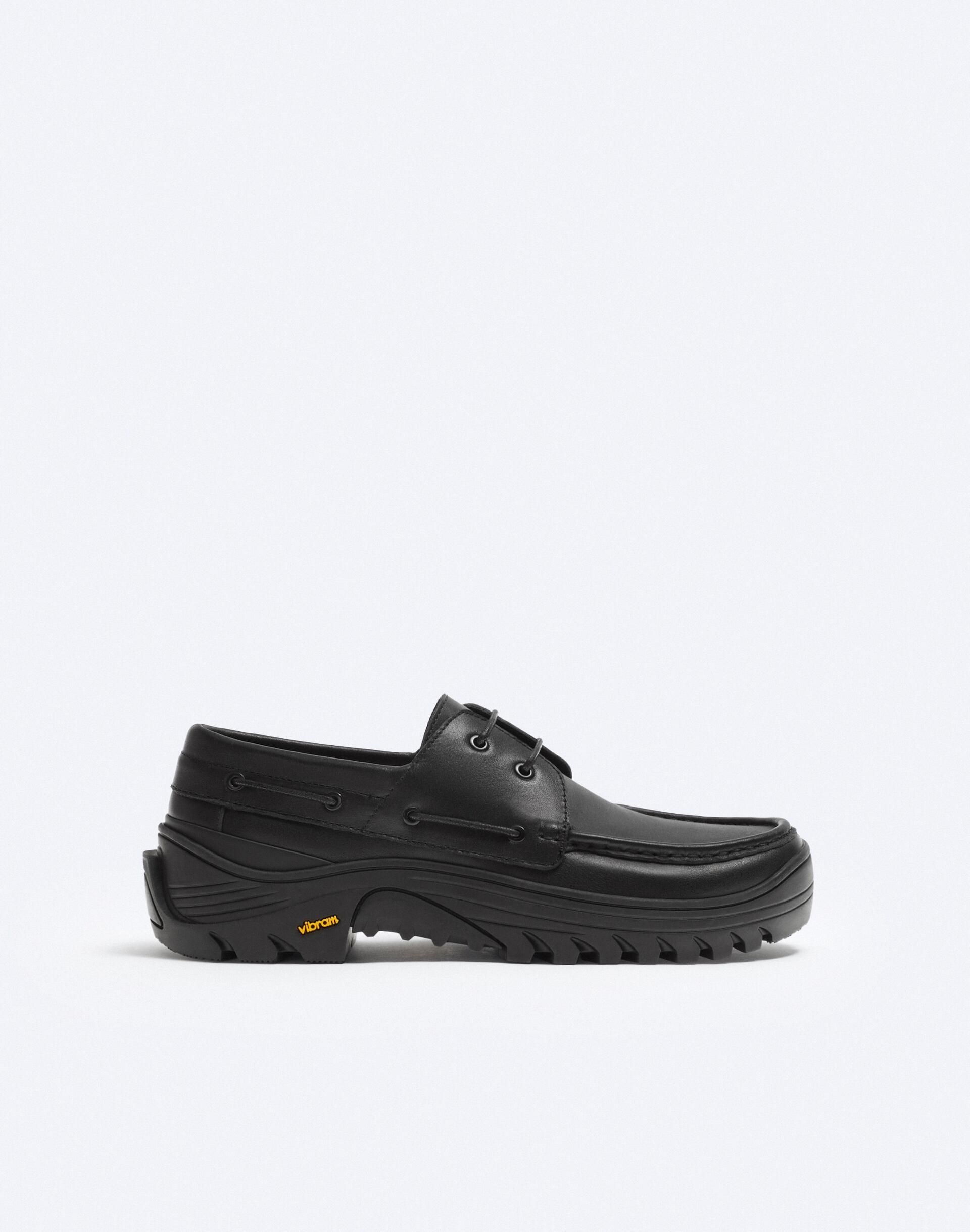 VIBRAM® LEATHER DECK SHOES by ZARA