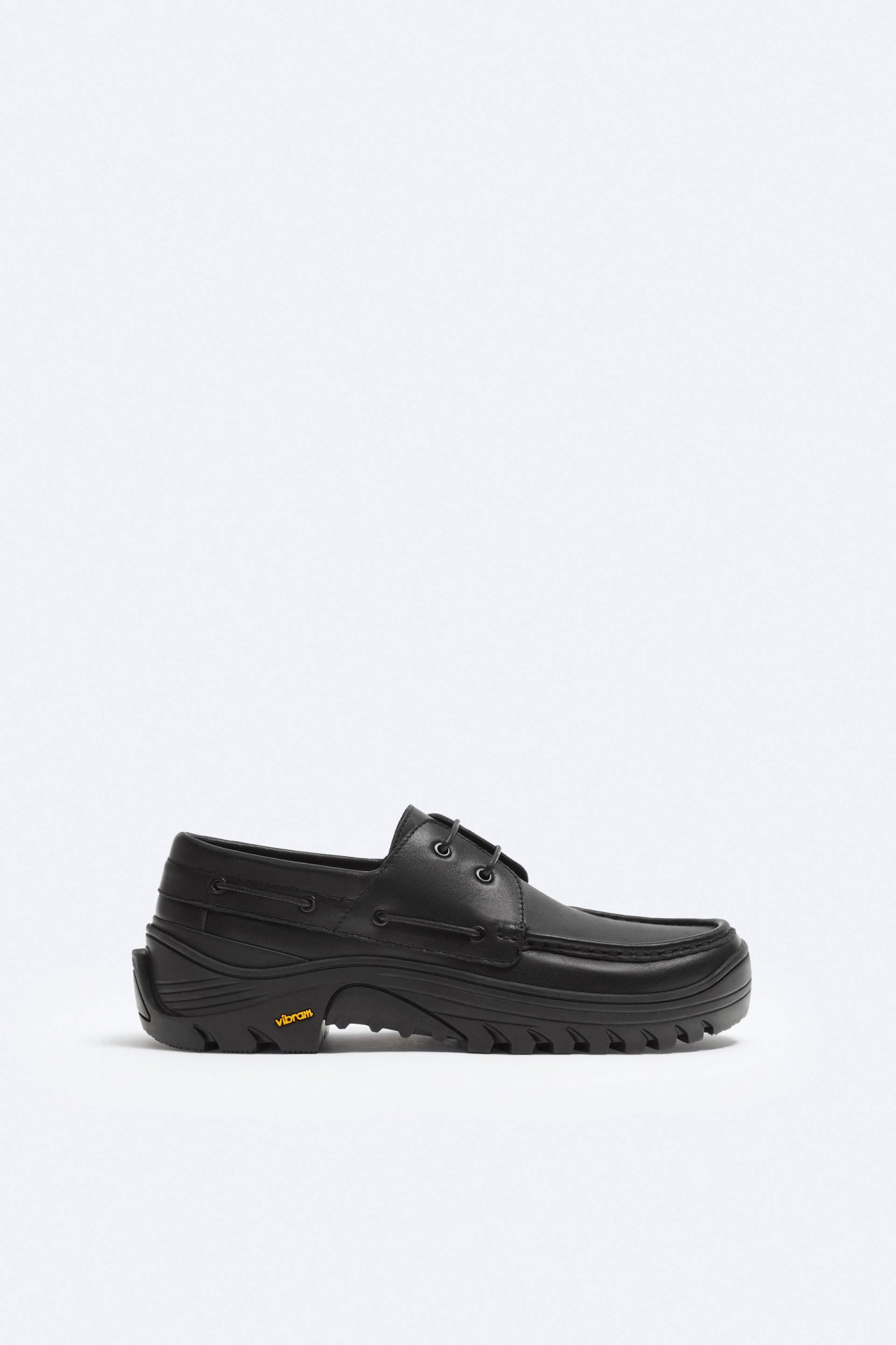 VIBRAM® LEATHER DECK SHOES by ZARA