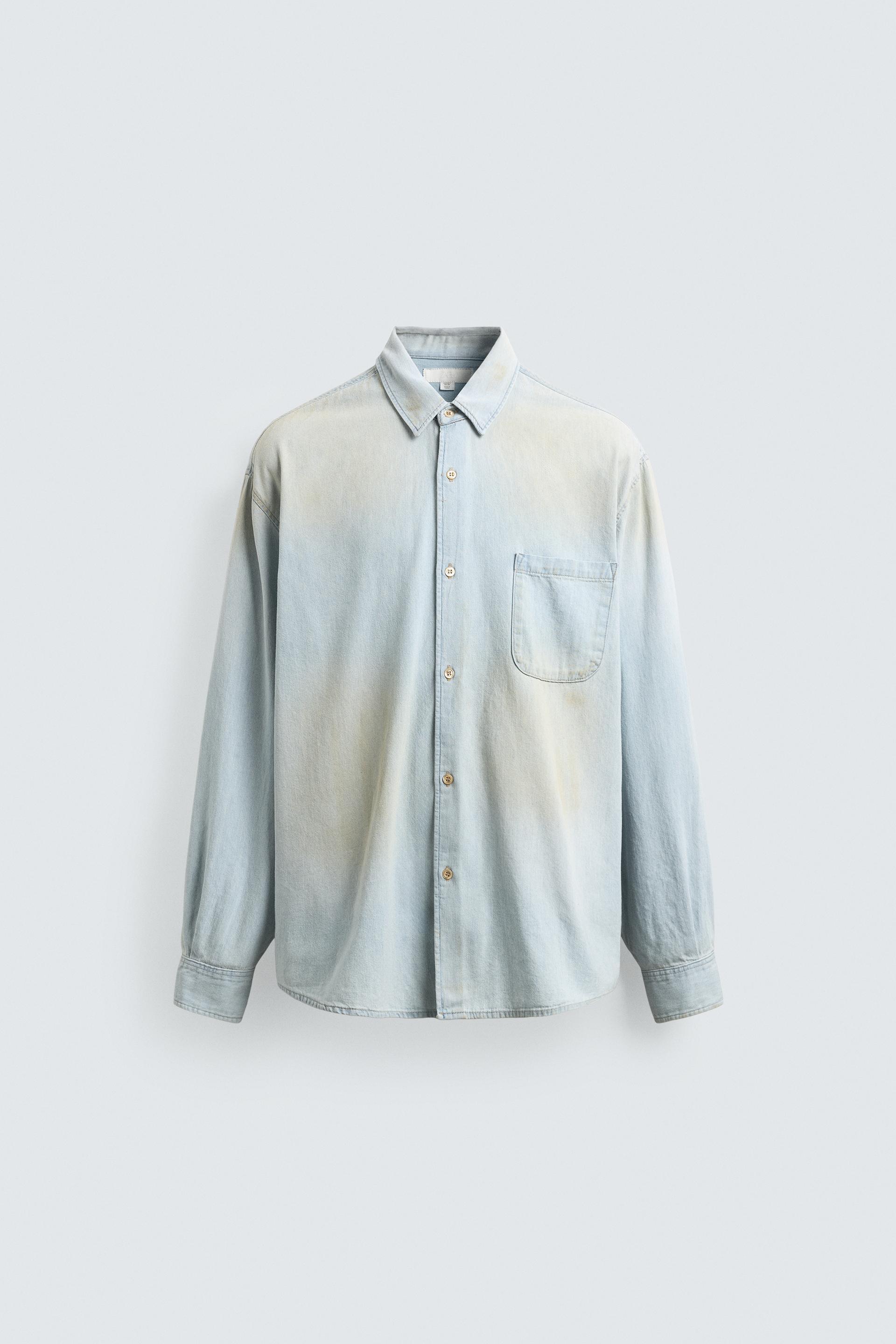 VINTAGE WASH DENIM SHIRT by ZARA