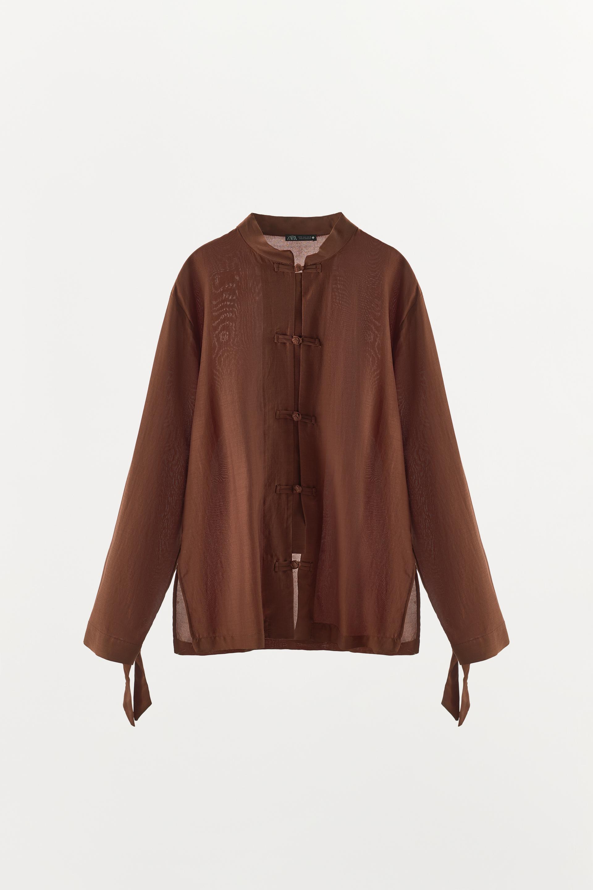 VISCOSE BLEND SHIRT WITH FROG FASTENINGS by ZARA