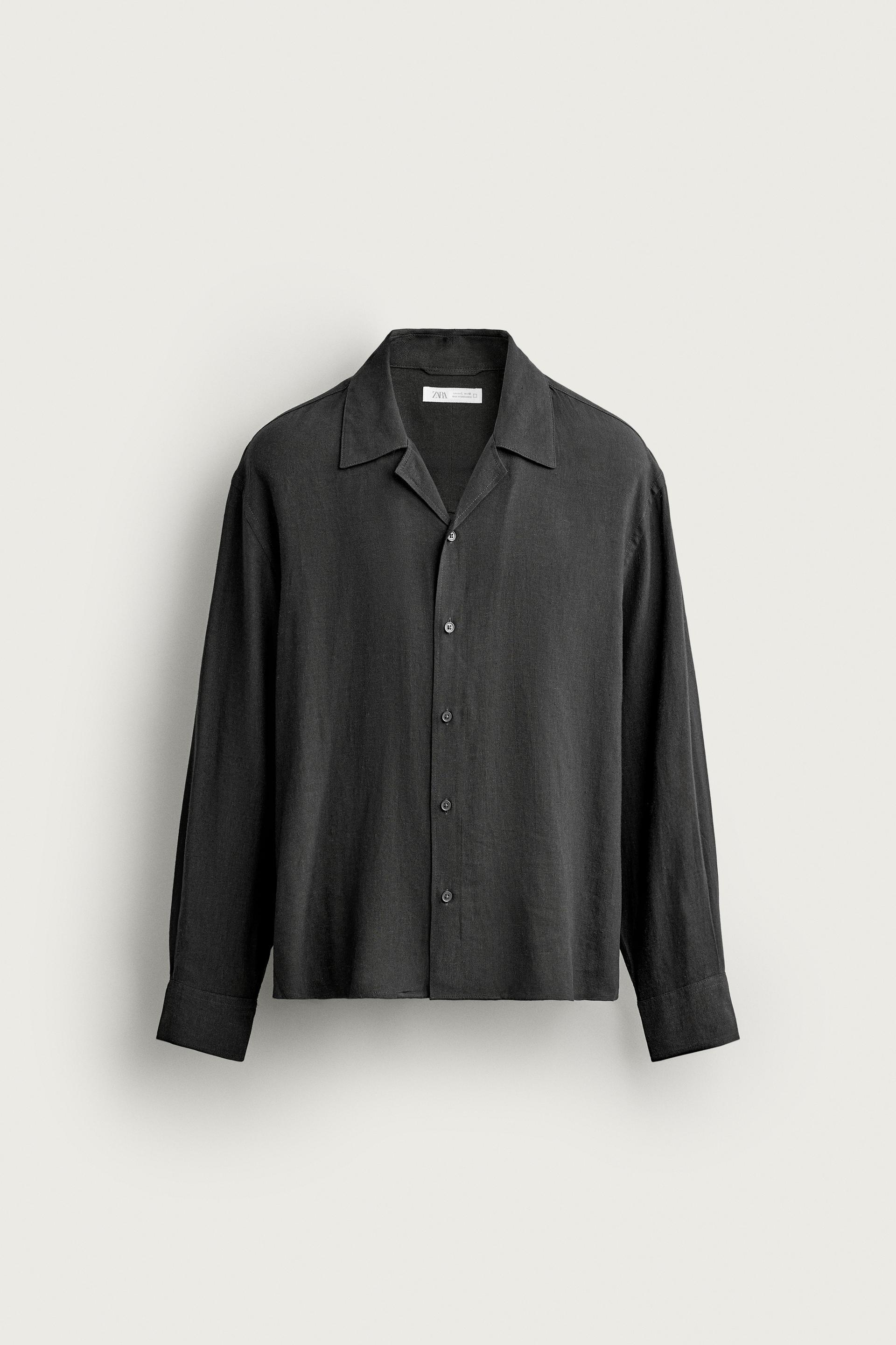 VISCOSE-LINEN BLEND SHIRT by ZARA