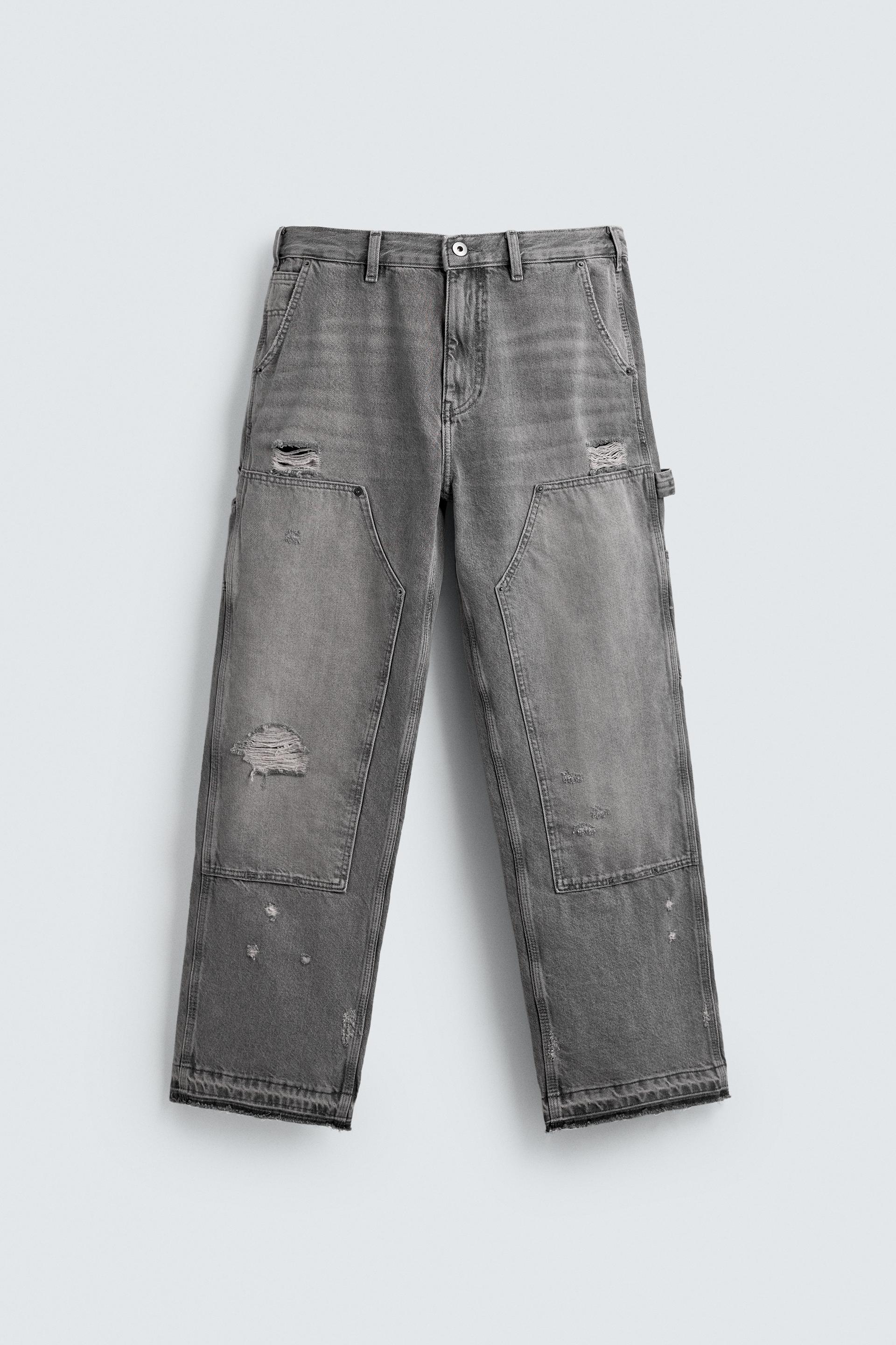 WASHED CARPENTER POCKET JEANS by ZARA