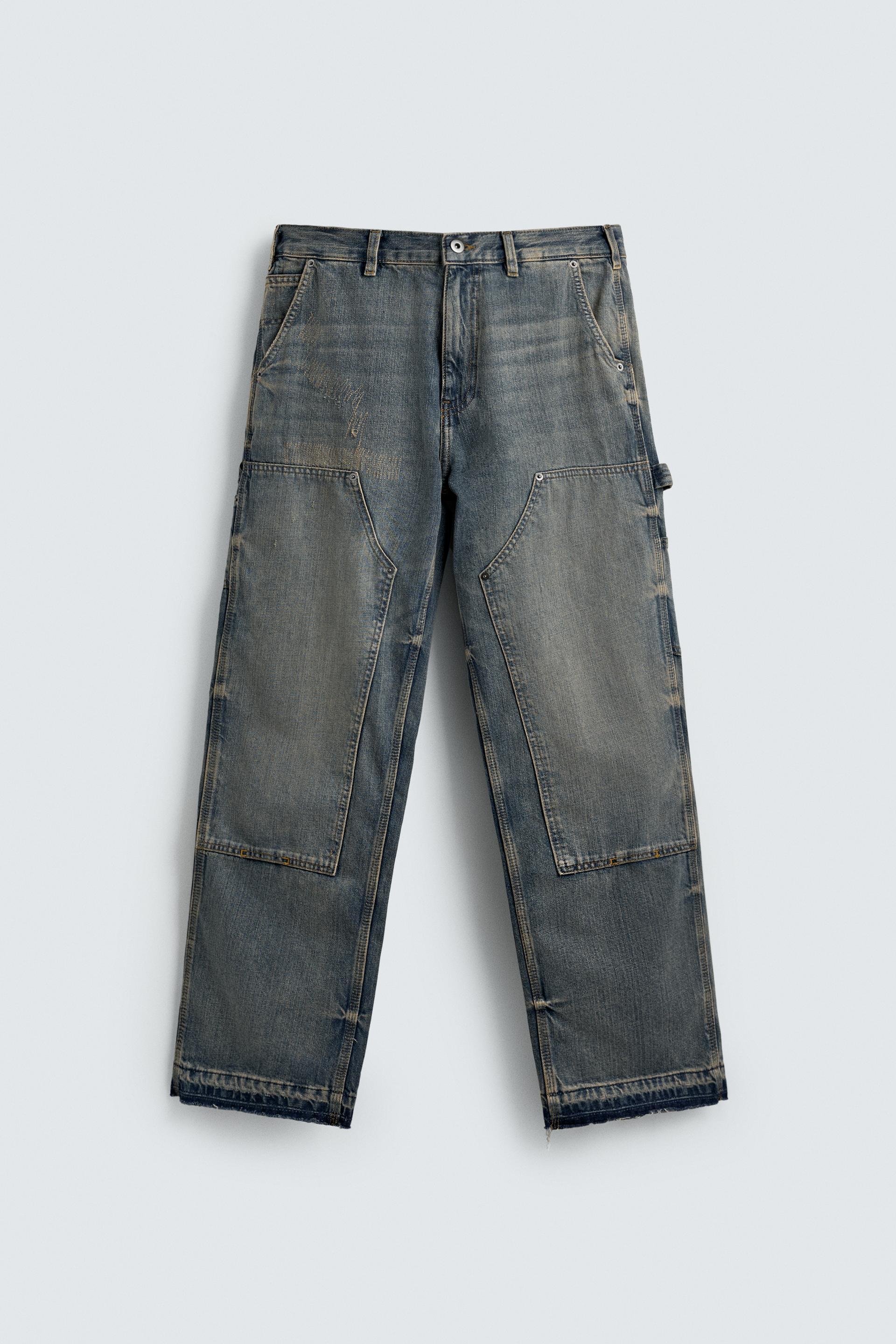WASHED CARPENTER POCKET JEANS by ZARA