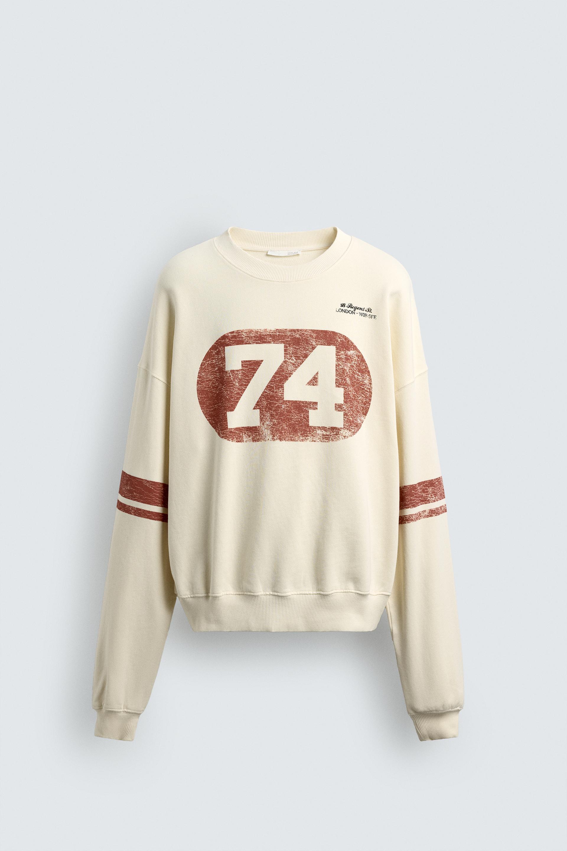 WASHED CONTRAST PRINT SWEAT-SHIRT by ZARA