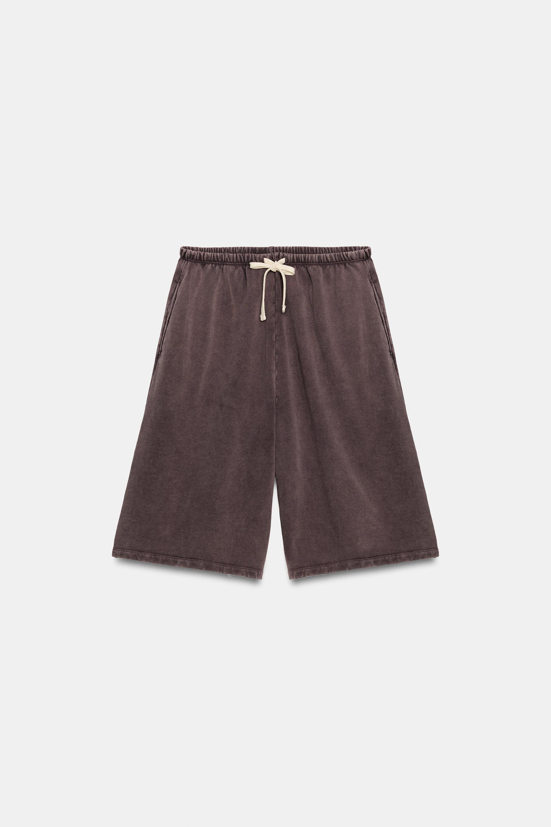 WASHED DRAWSTRING BERMUDA SHORTS by ZARA