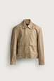 WASHED EFFECT LEATHER JACKET by ZARA