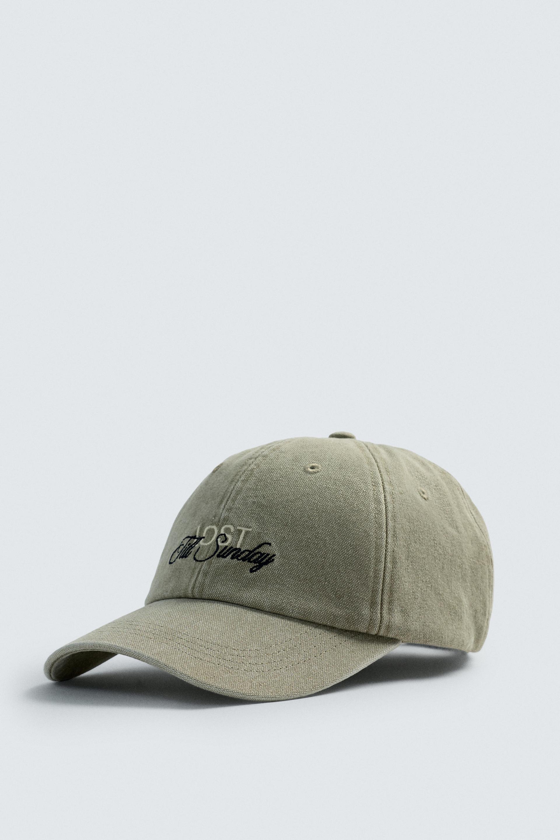 WASHED EMBROIDERED TEXT CAP by ZARA