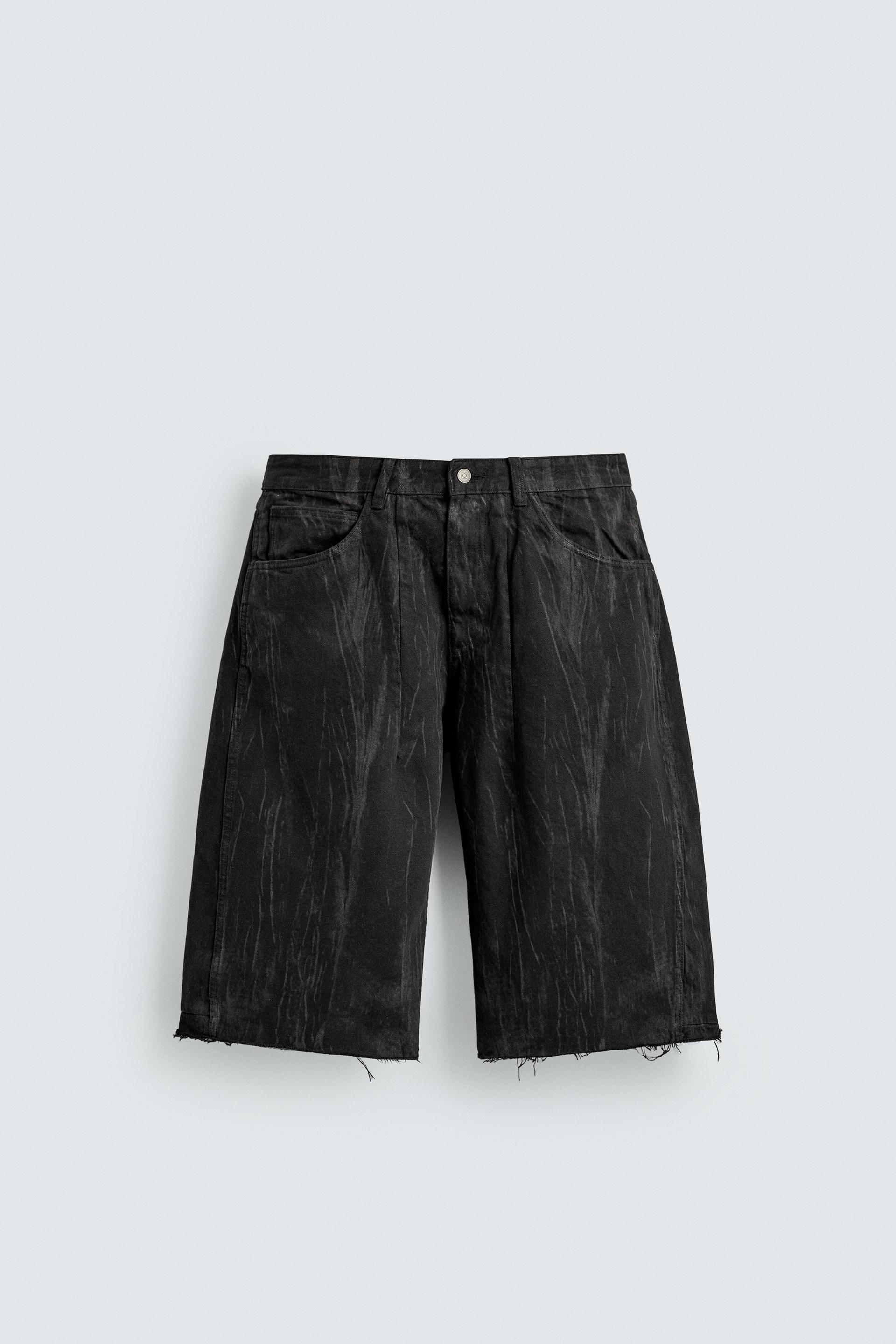 WASHED PRINT DENIM JORTS by ZARA