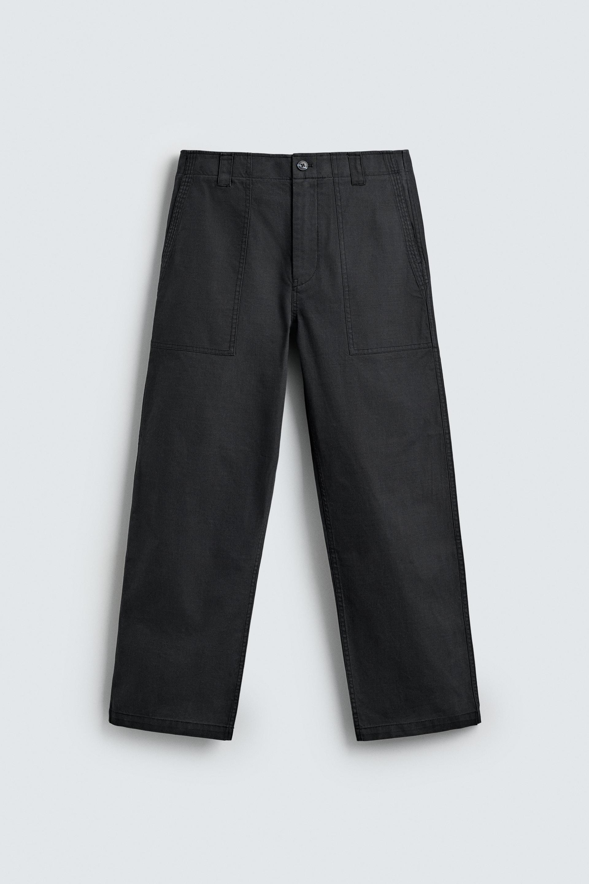 WASHED STRAIGHT FIT PANTS by ZARA